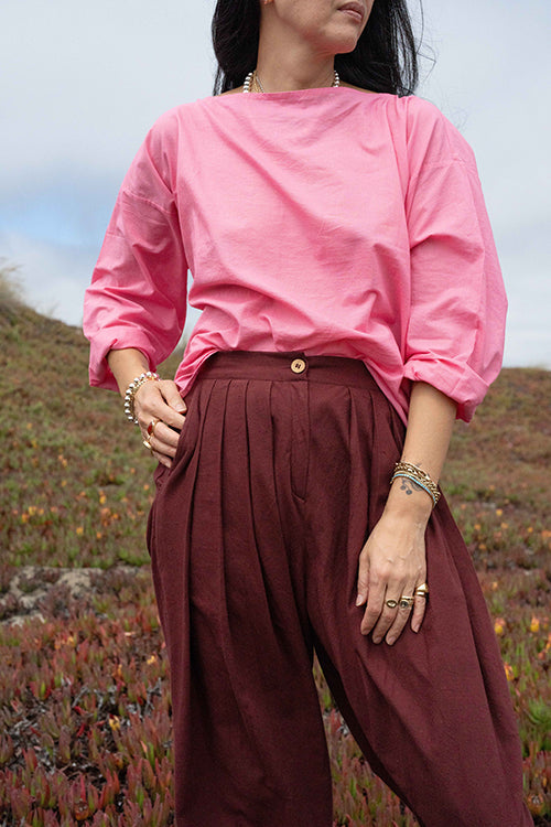 Berry Pleated Pants