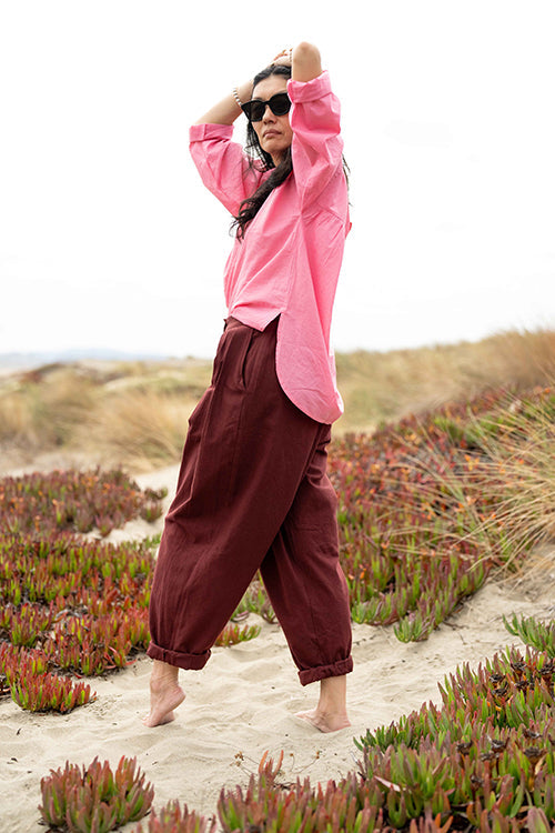 Berry Pleated Pants