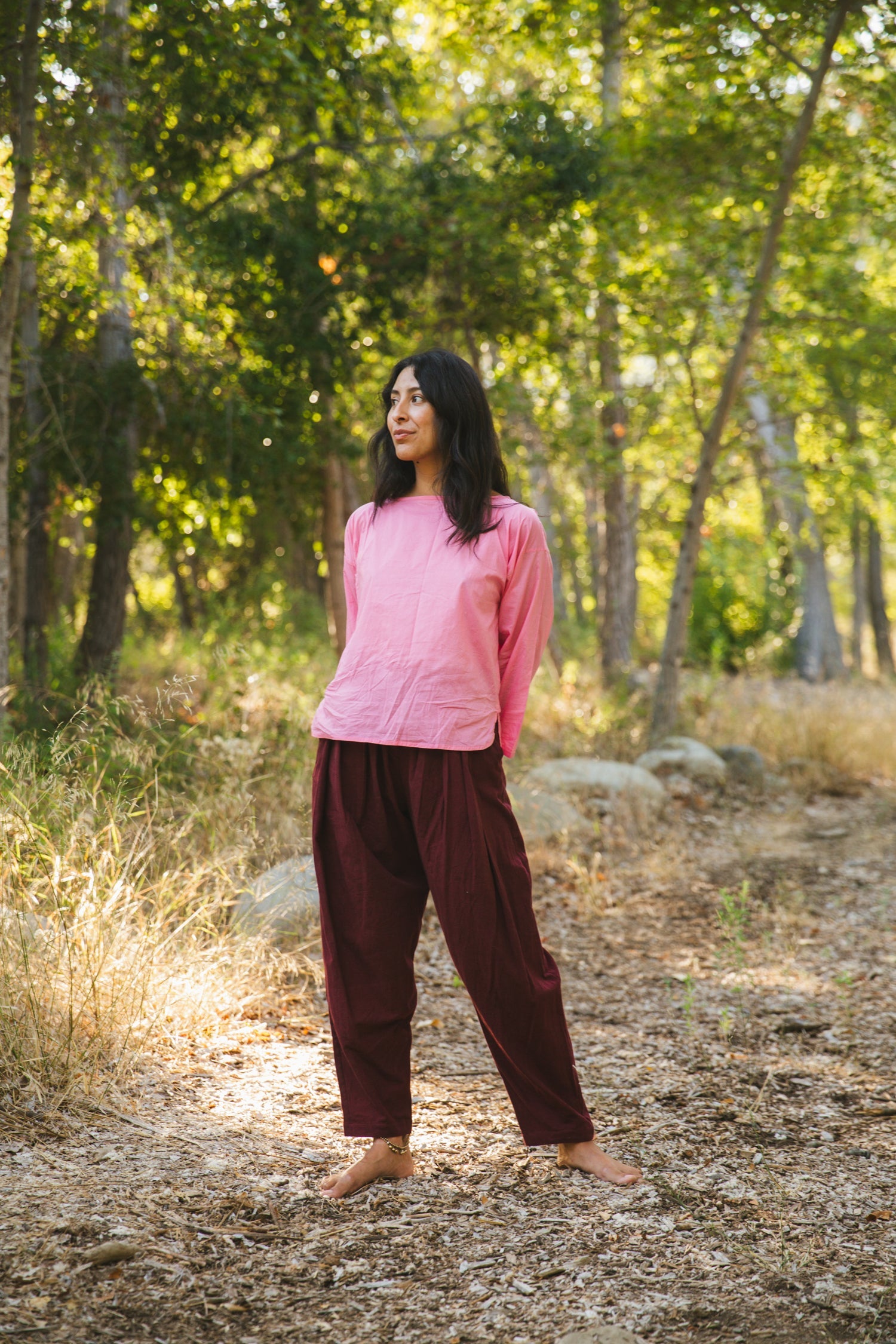 Berry Pleated Pants