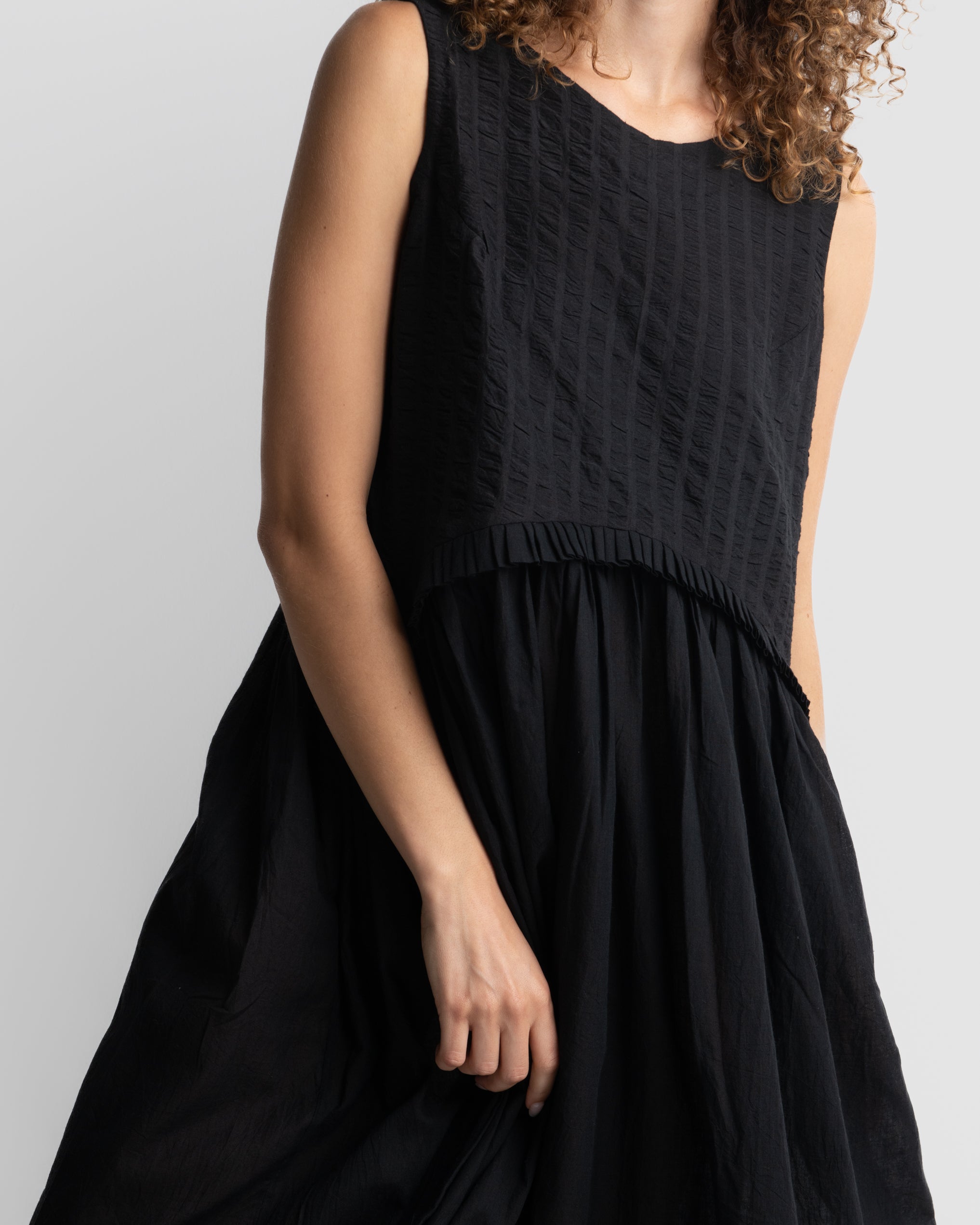 Black gathered  midi dress