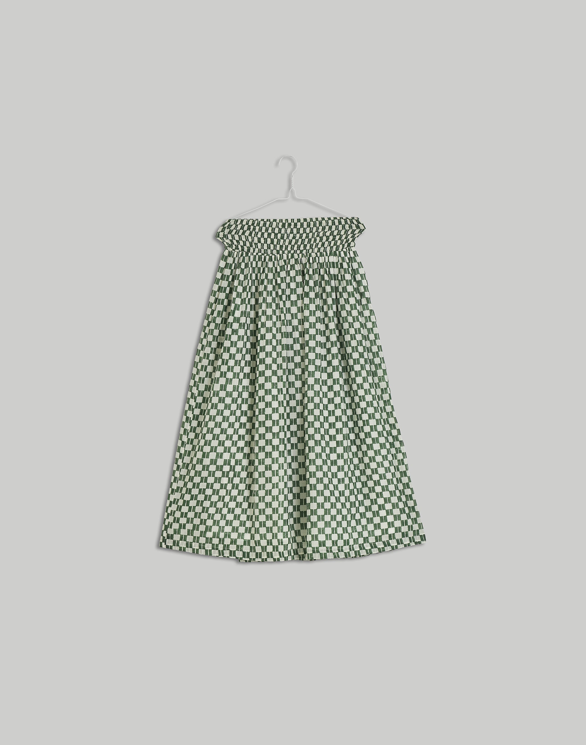 Green Blocks Smocked Skirt