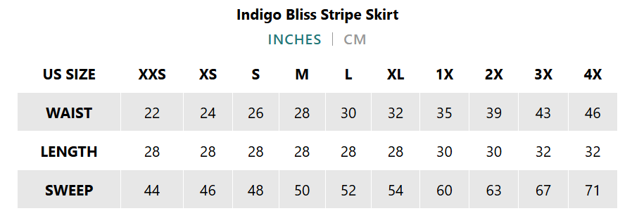 Indigo Bliss Stripe Skirt