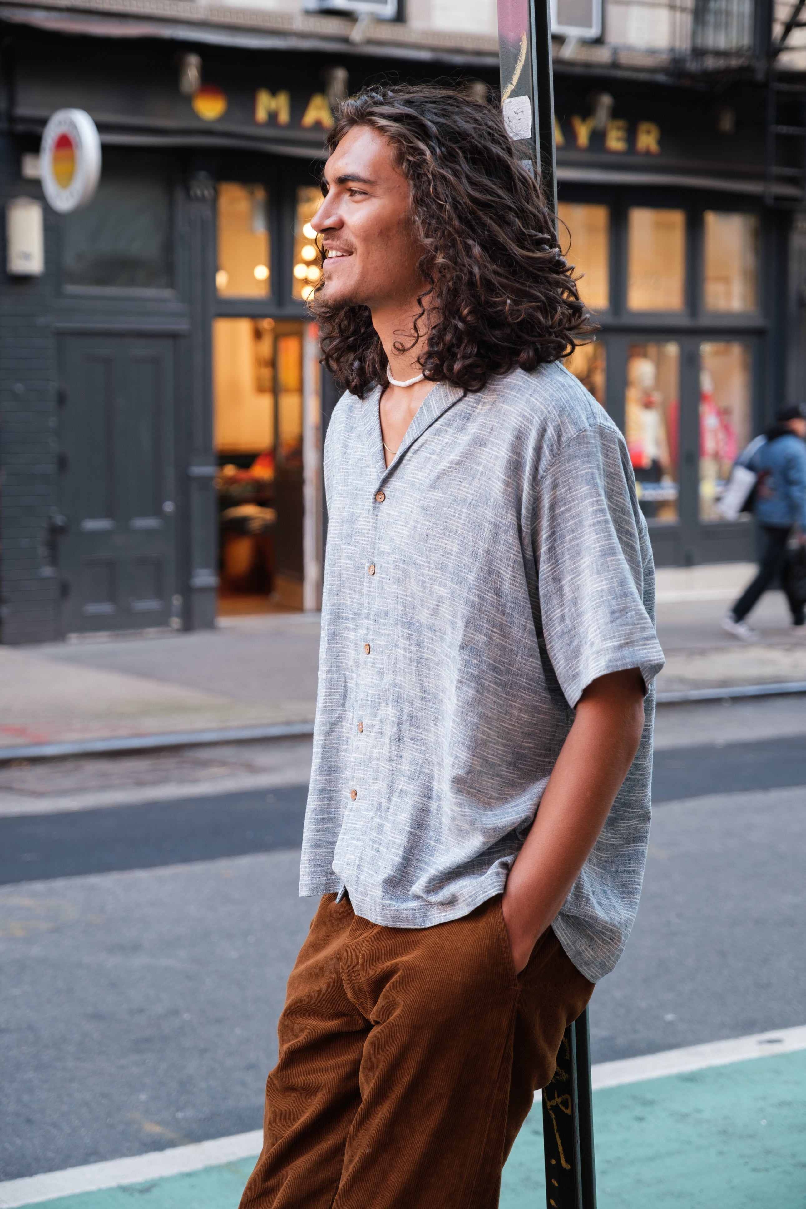 Indigo boxy shirt