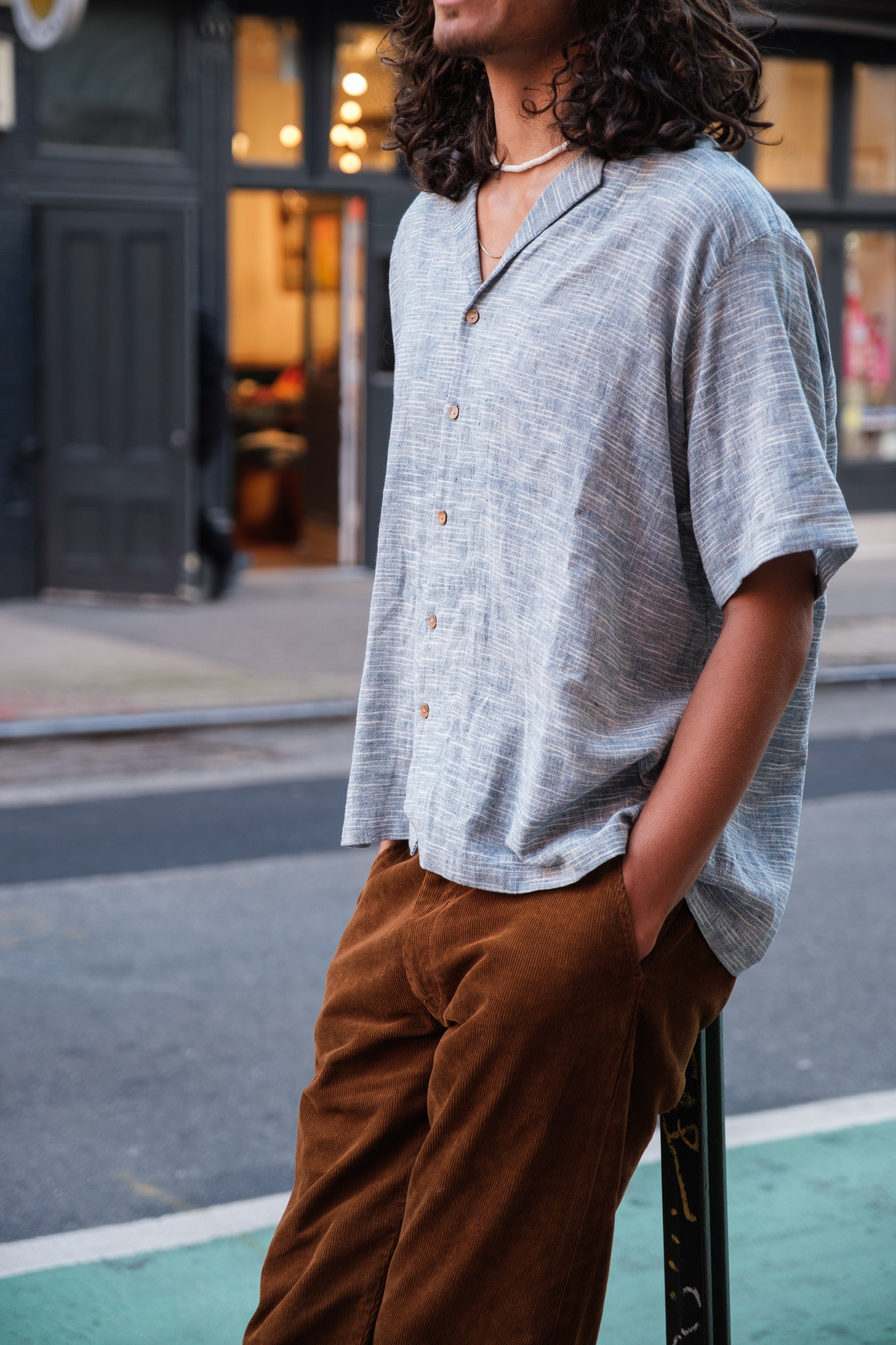 Indigo boxy shirt
