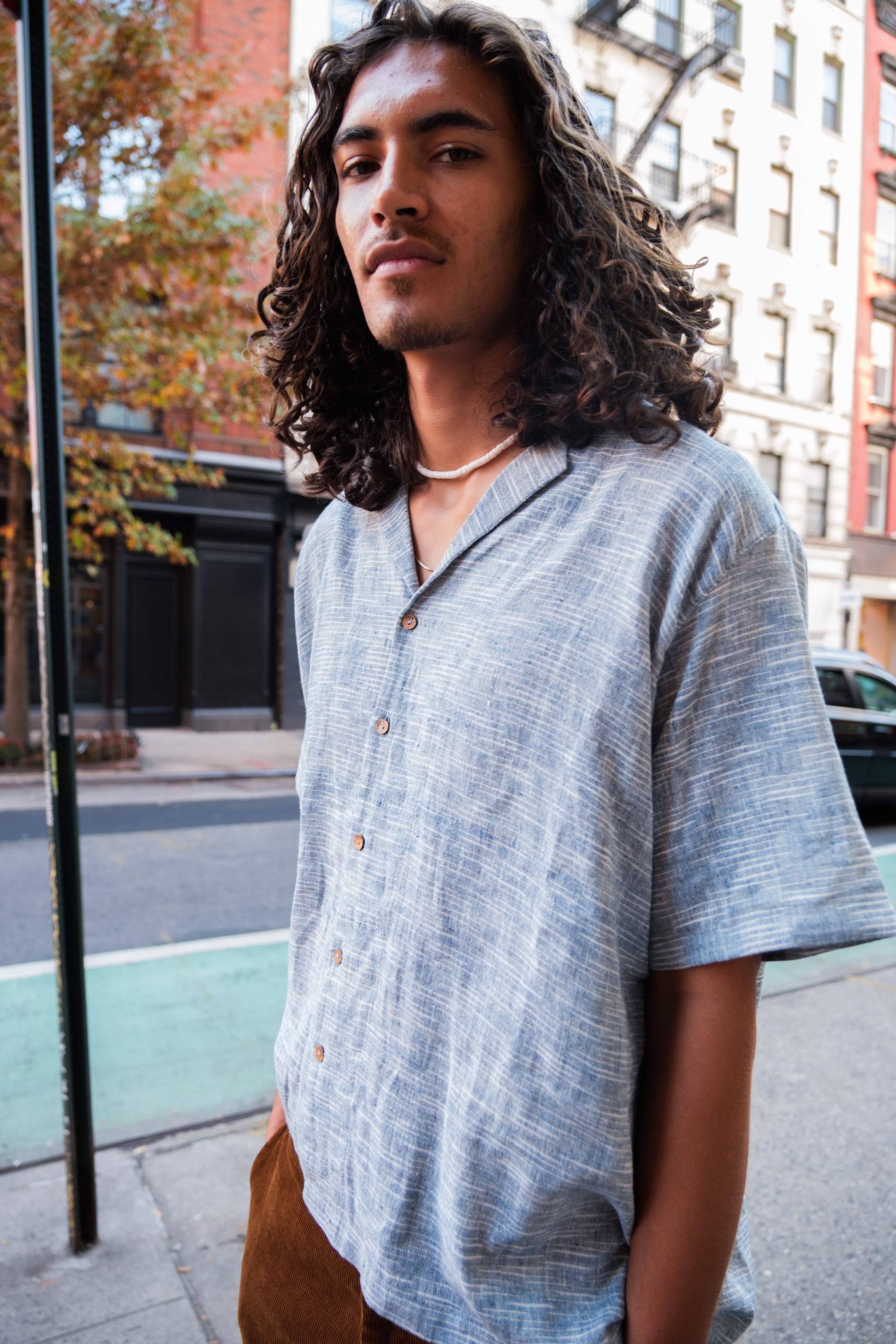 Indigo boxy shirt
