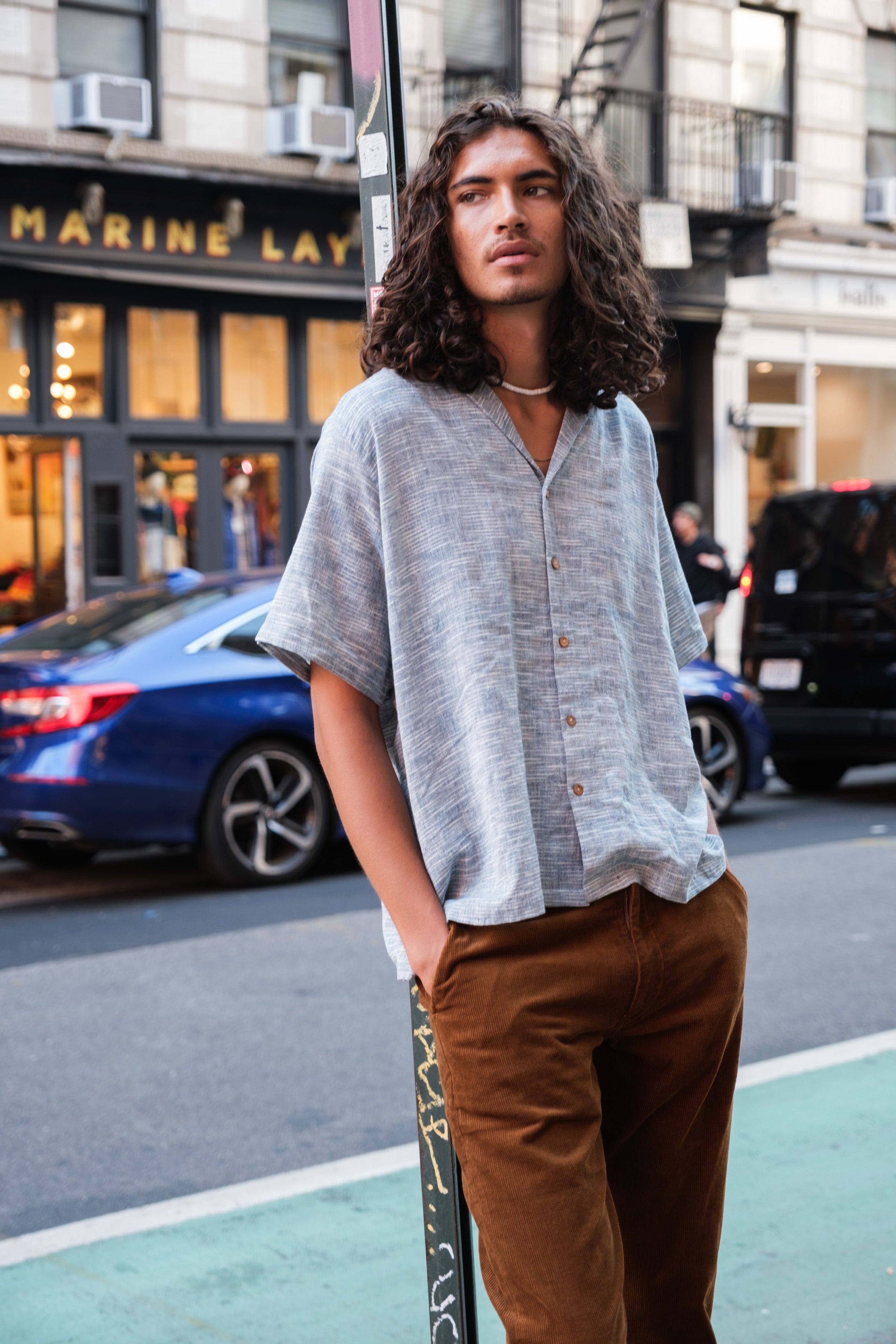 Indigo boxy shirt
