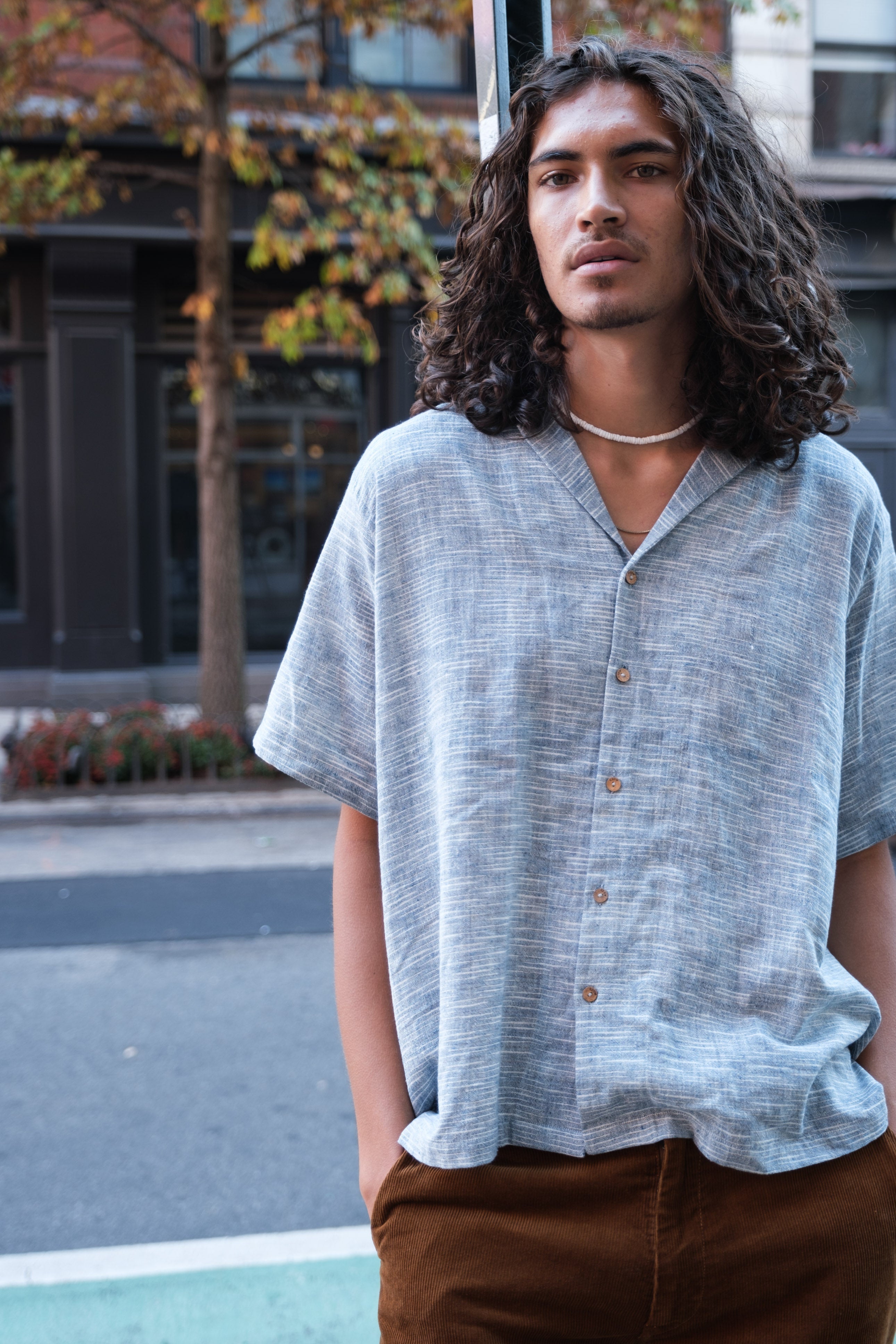 Indigo boxy shirt