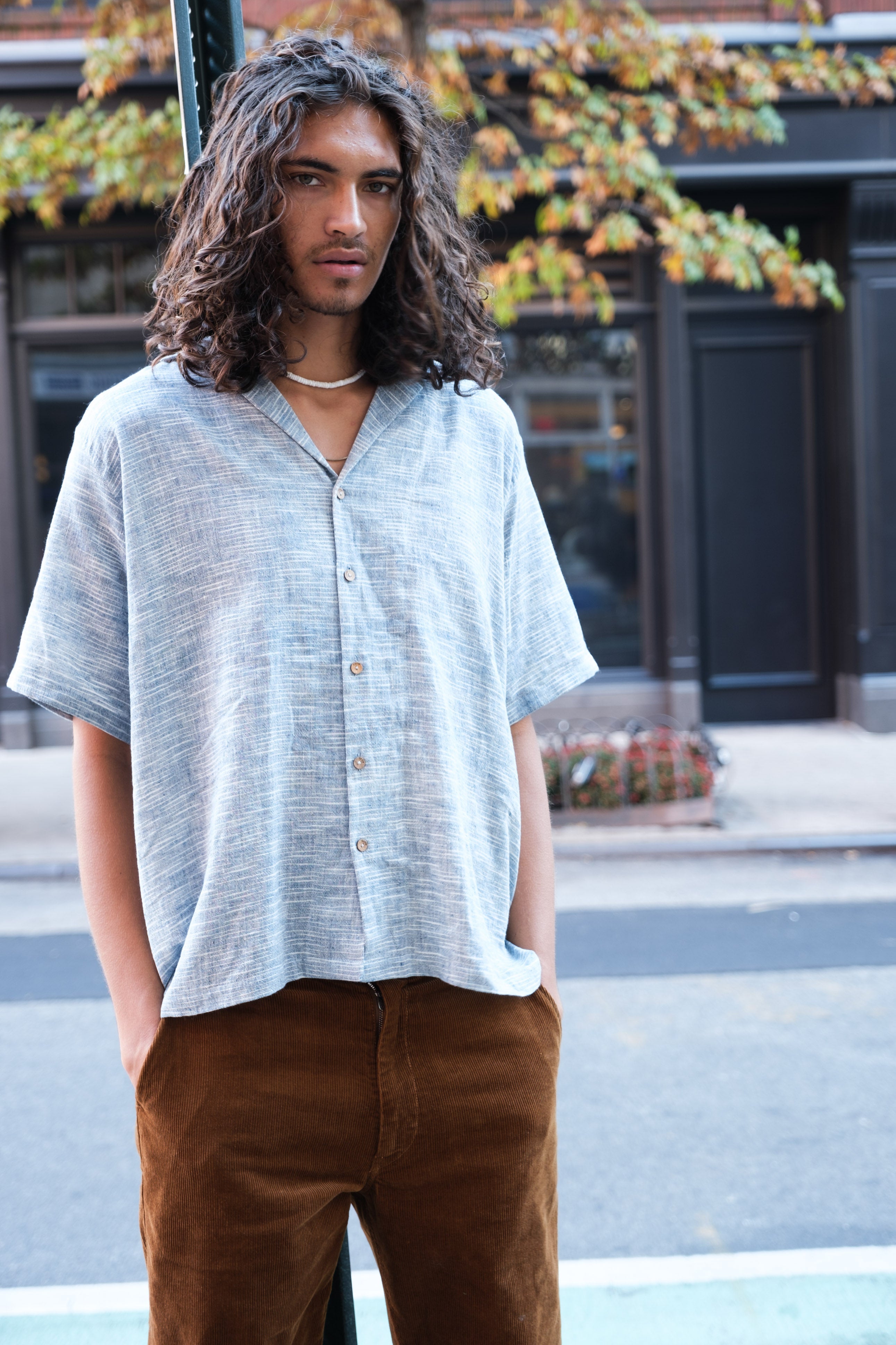 Indigo boxy shirt