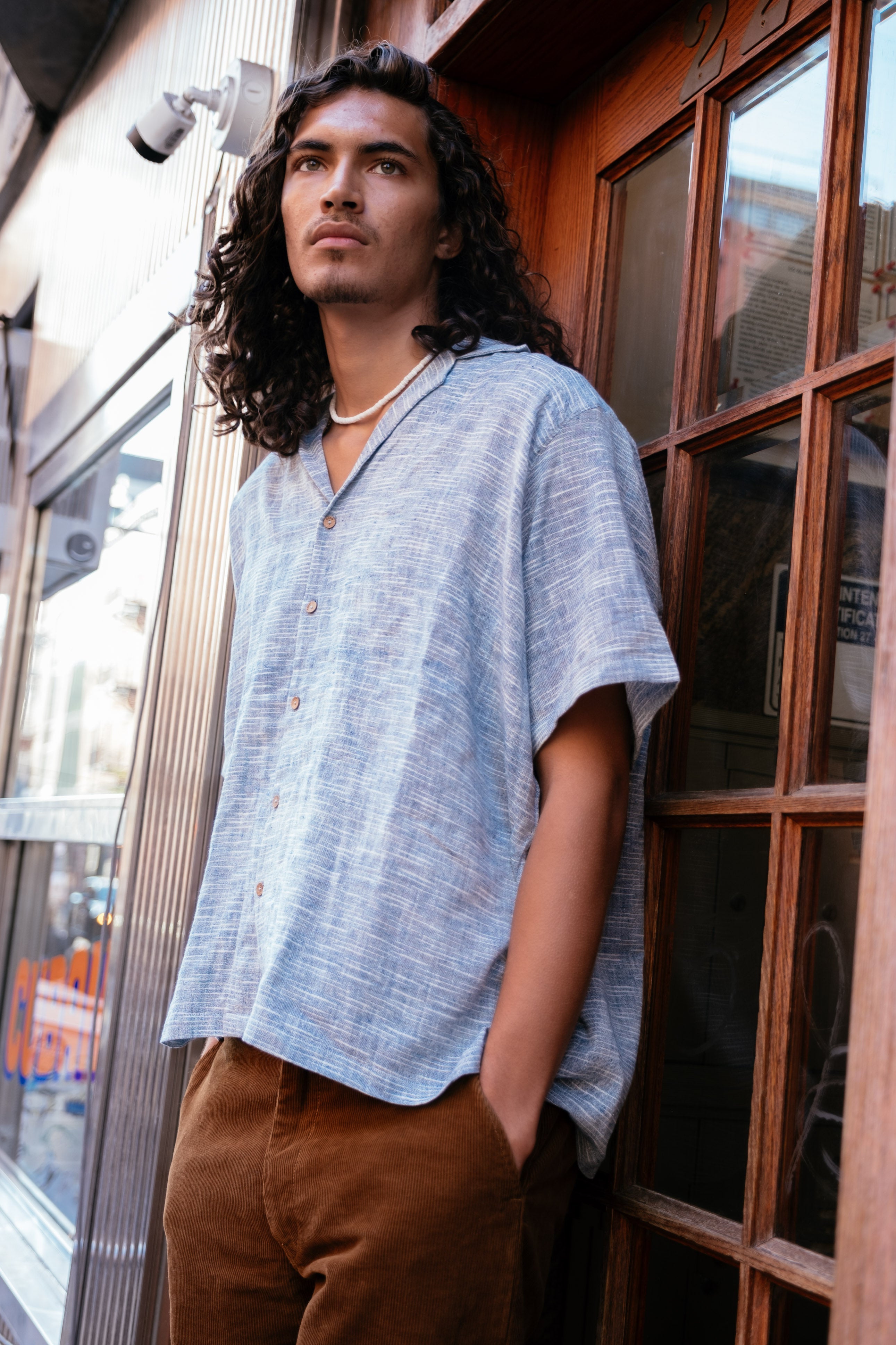 Indigo boxy shirt