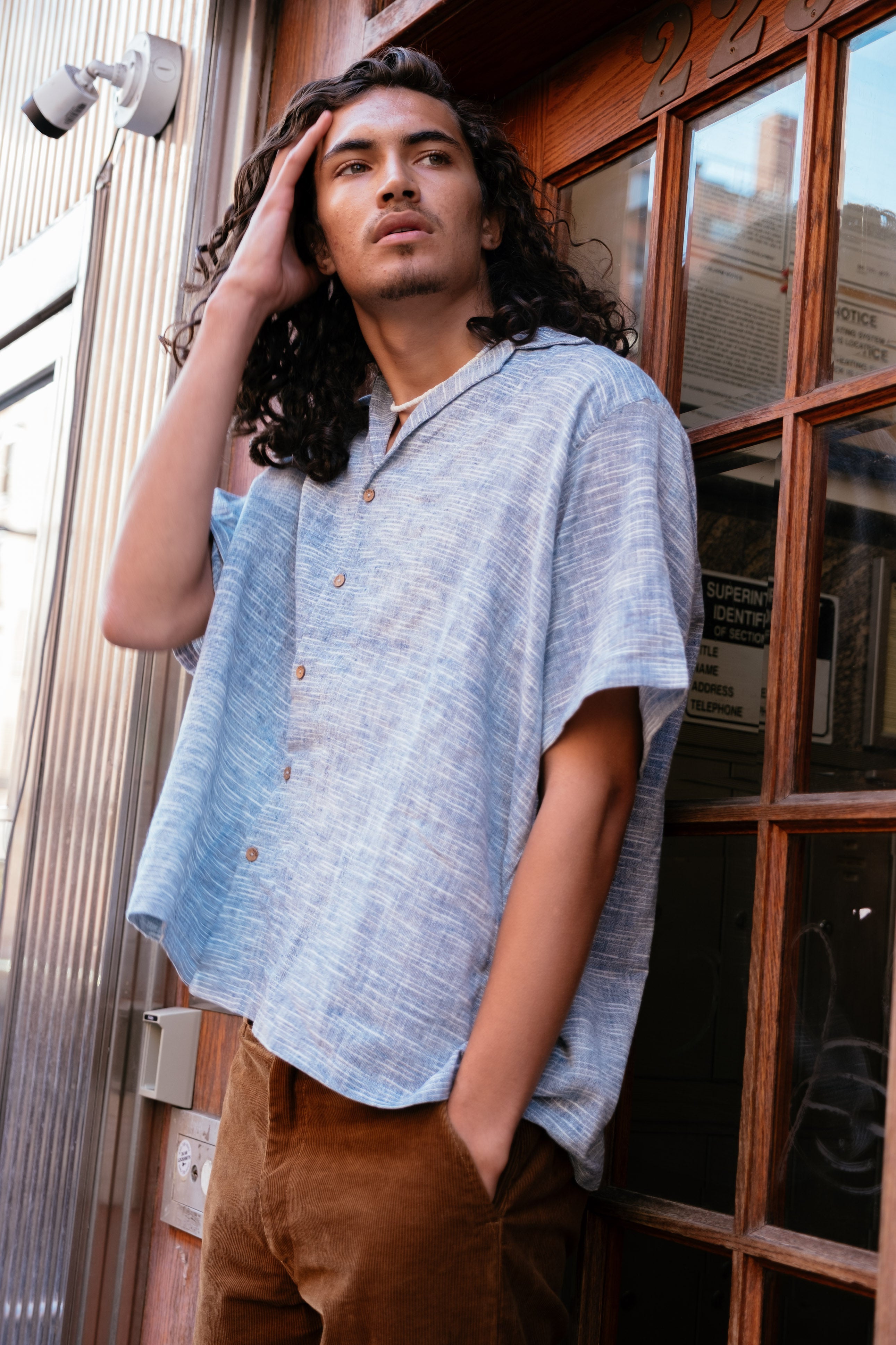Indigo boxy shirt