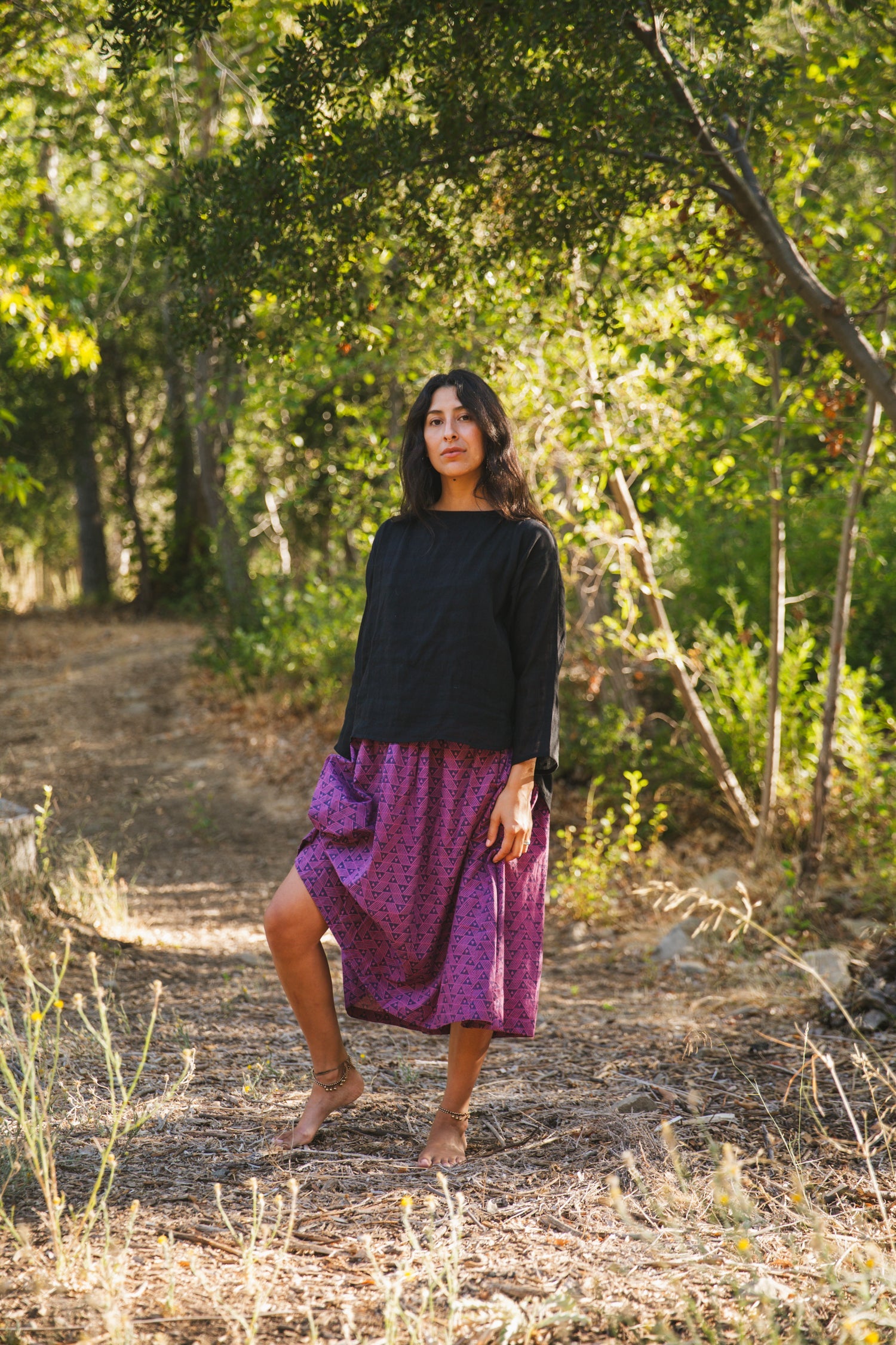Magenta Sash Skirt