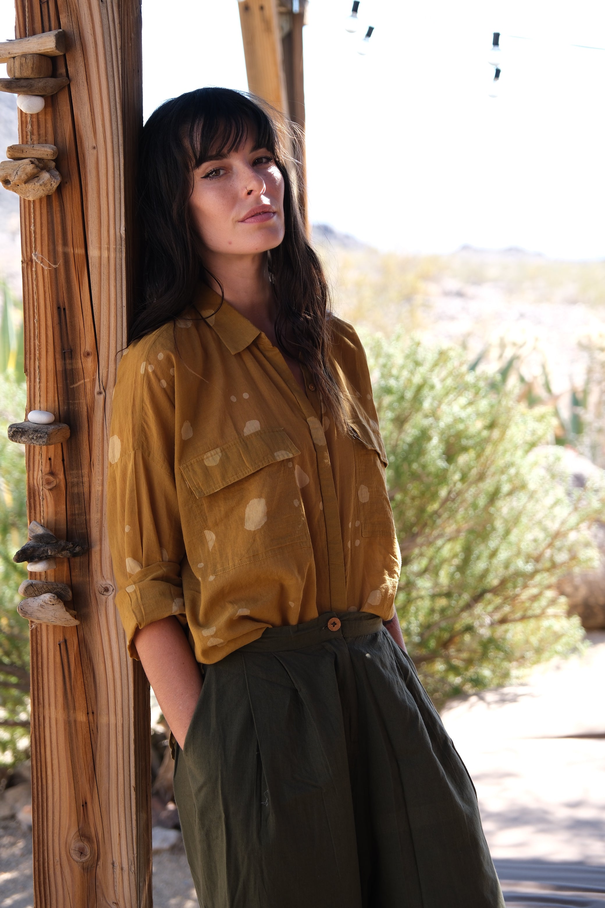 Buy Women Mustard Cloud Pop Summer Shirt At Woerld of Crow