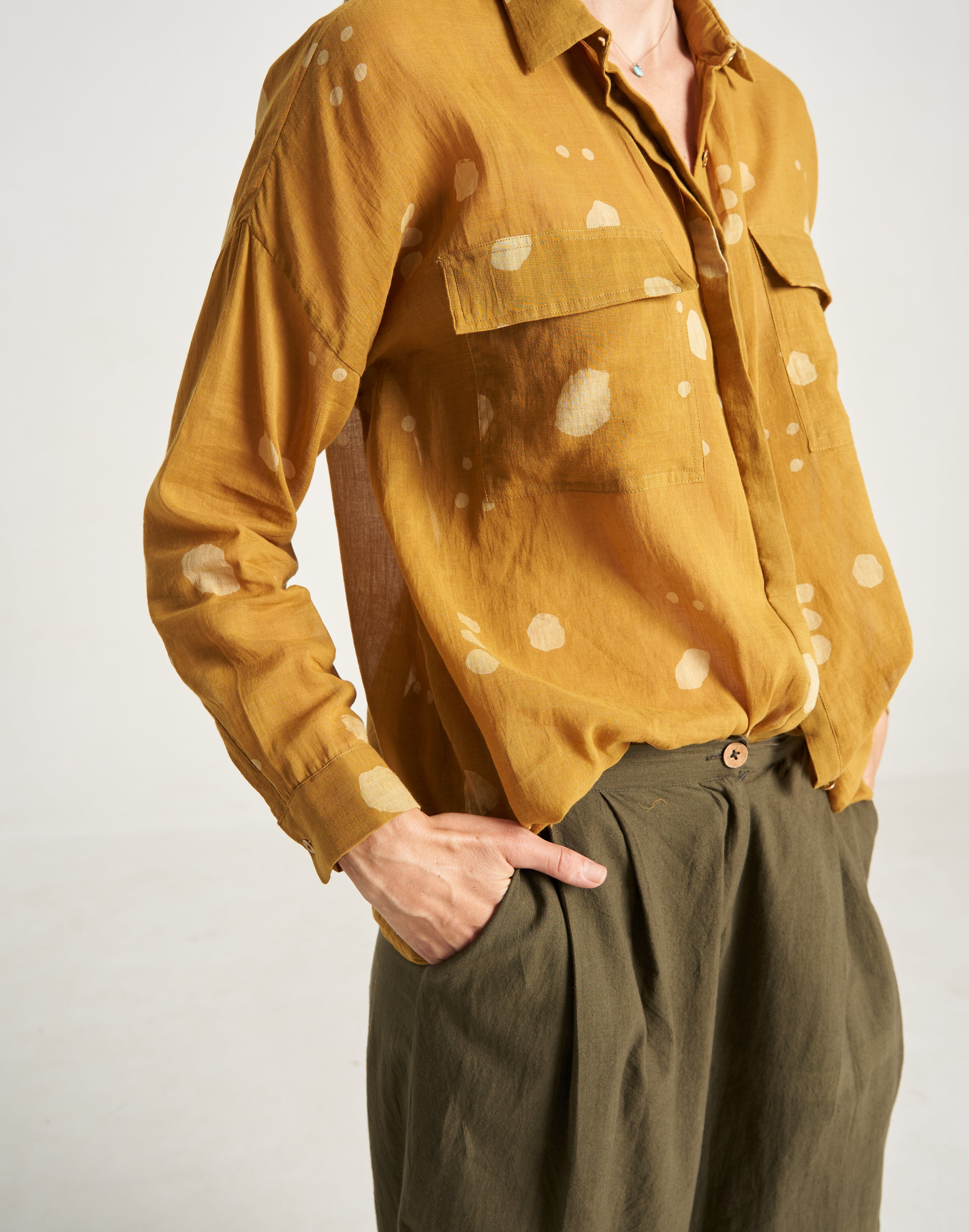 Women Mustard Cloud Pop Summer Shirt Online At World of Crow