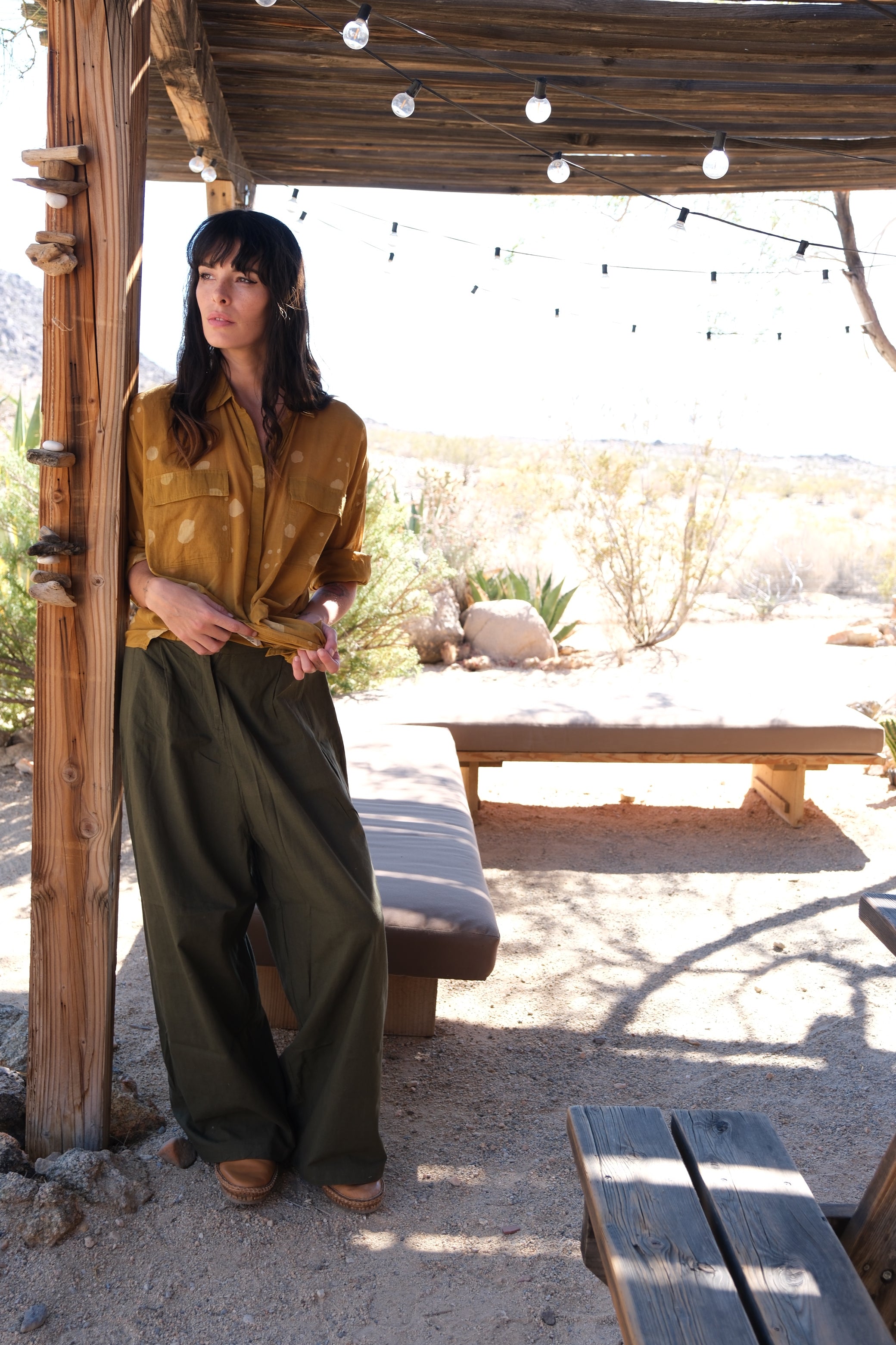Mustard Cloud Pop Summer Shirt for Women