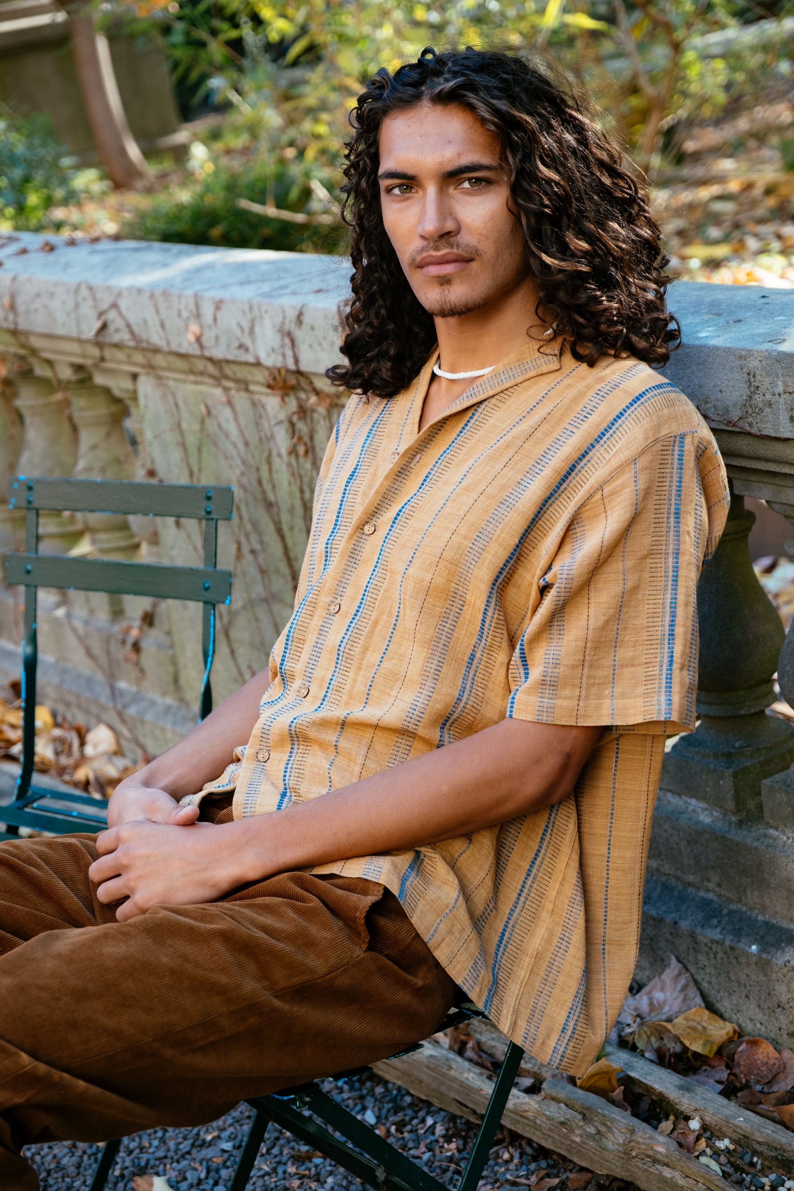 Organic brown boxy shirt