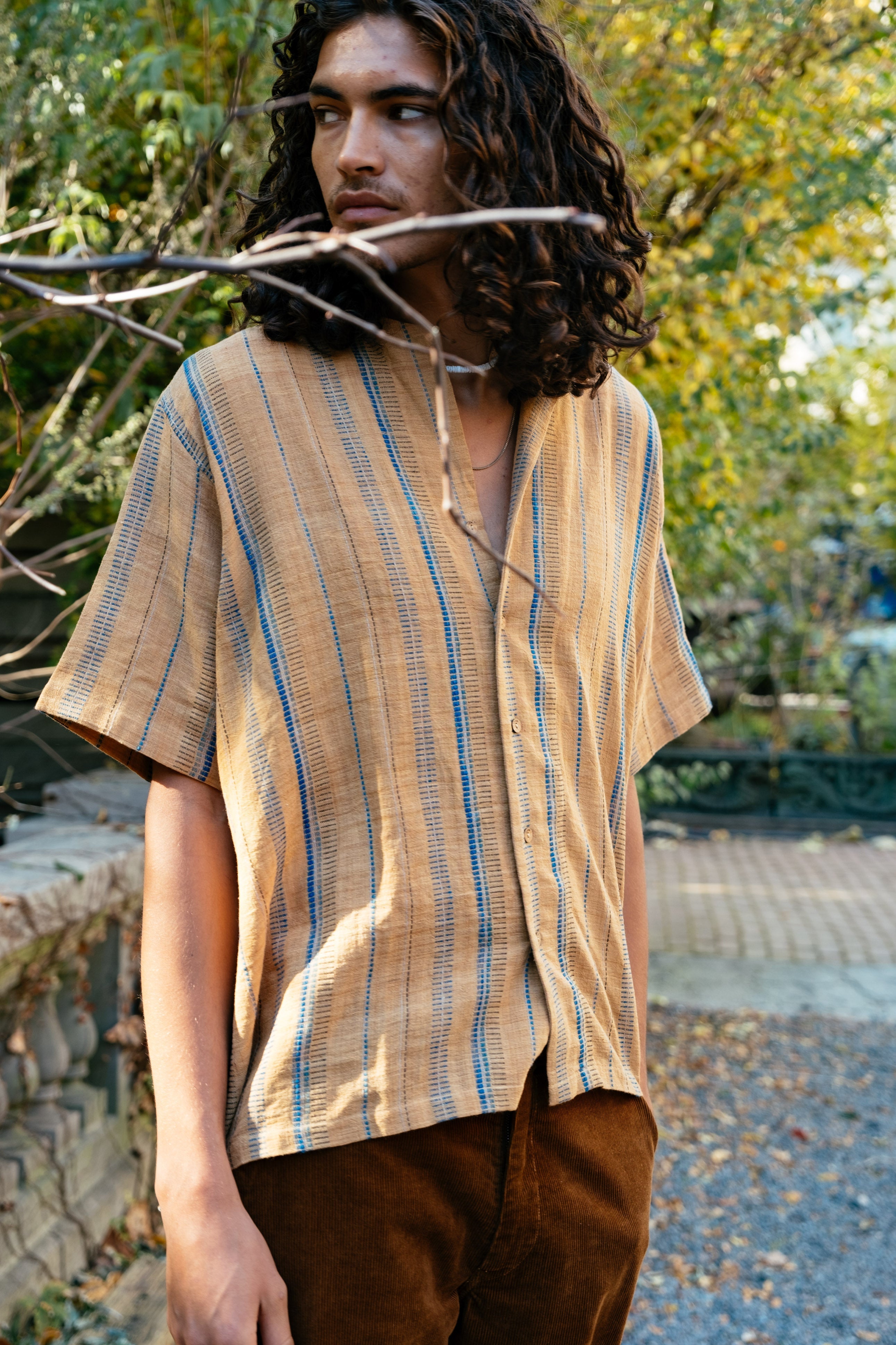 Organic brown boxy shirt