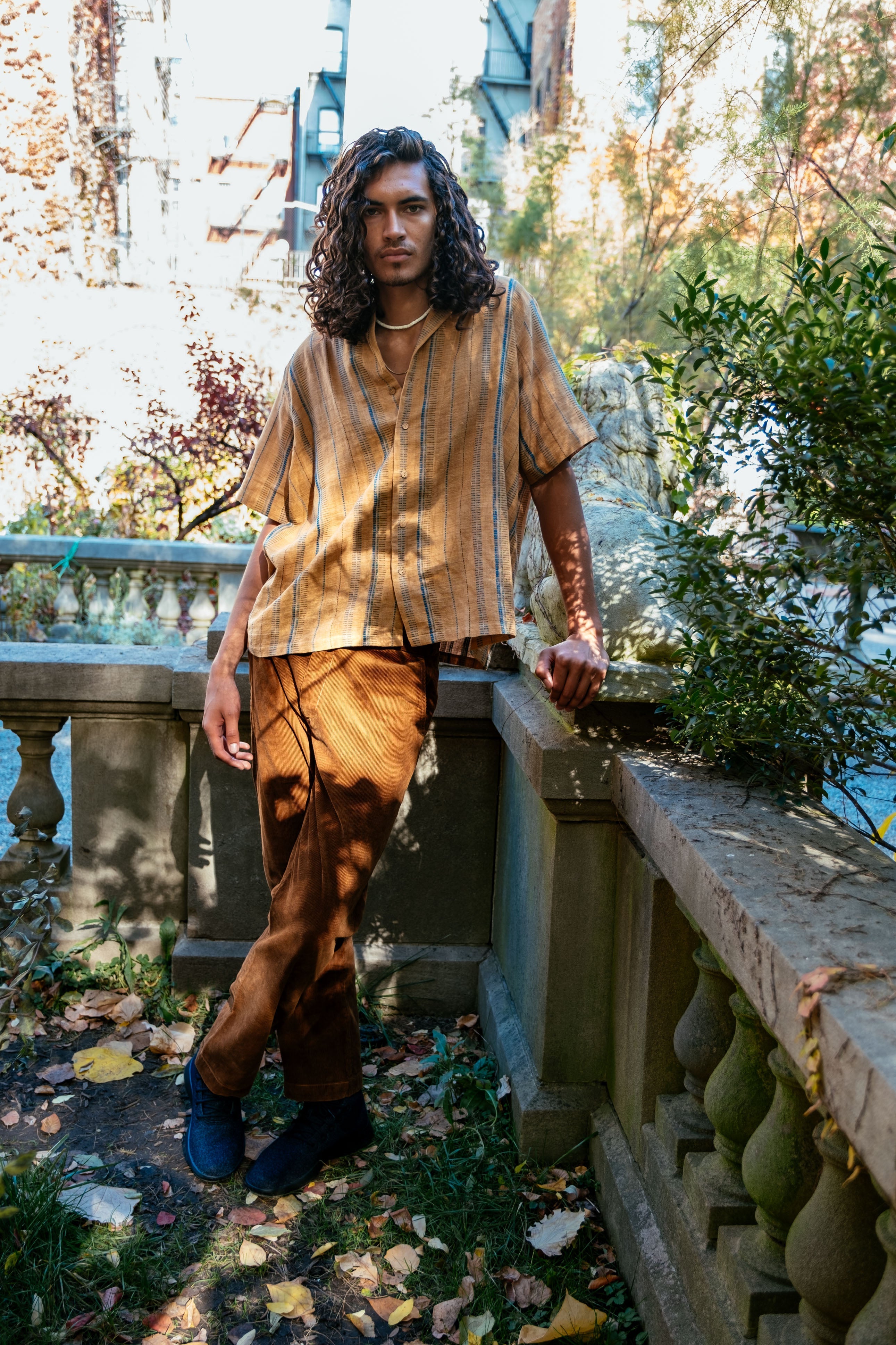 Organic brown boxy shirt
