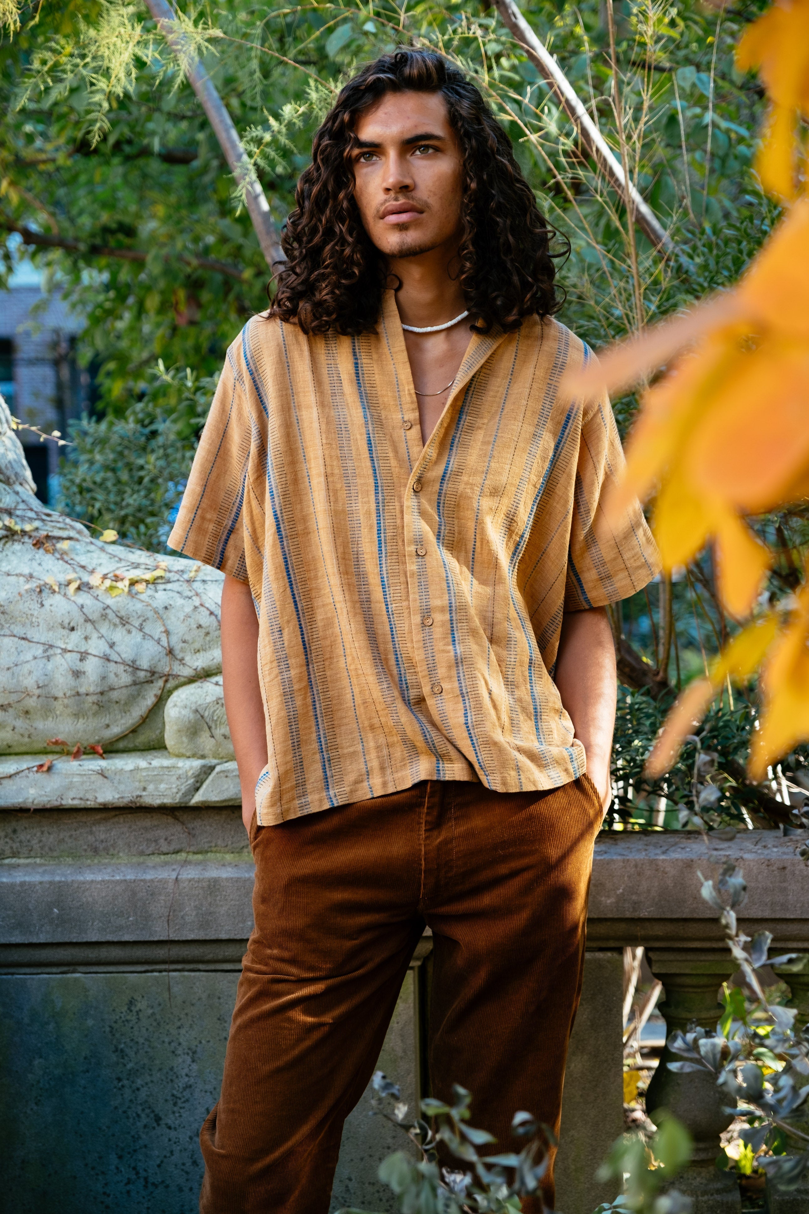 Organic brown boxy shirt