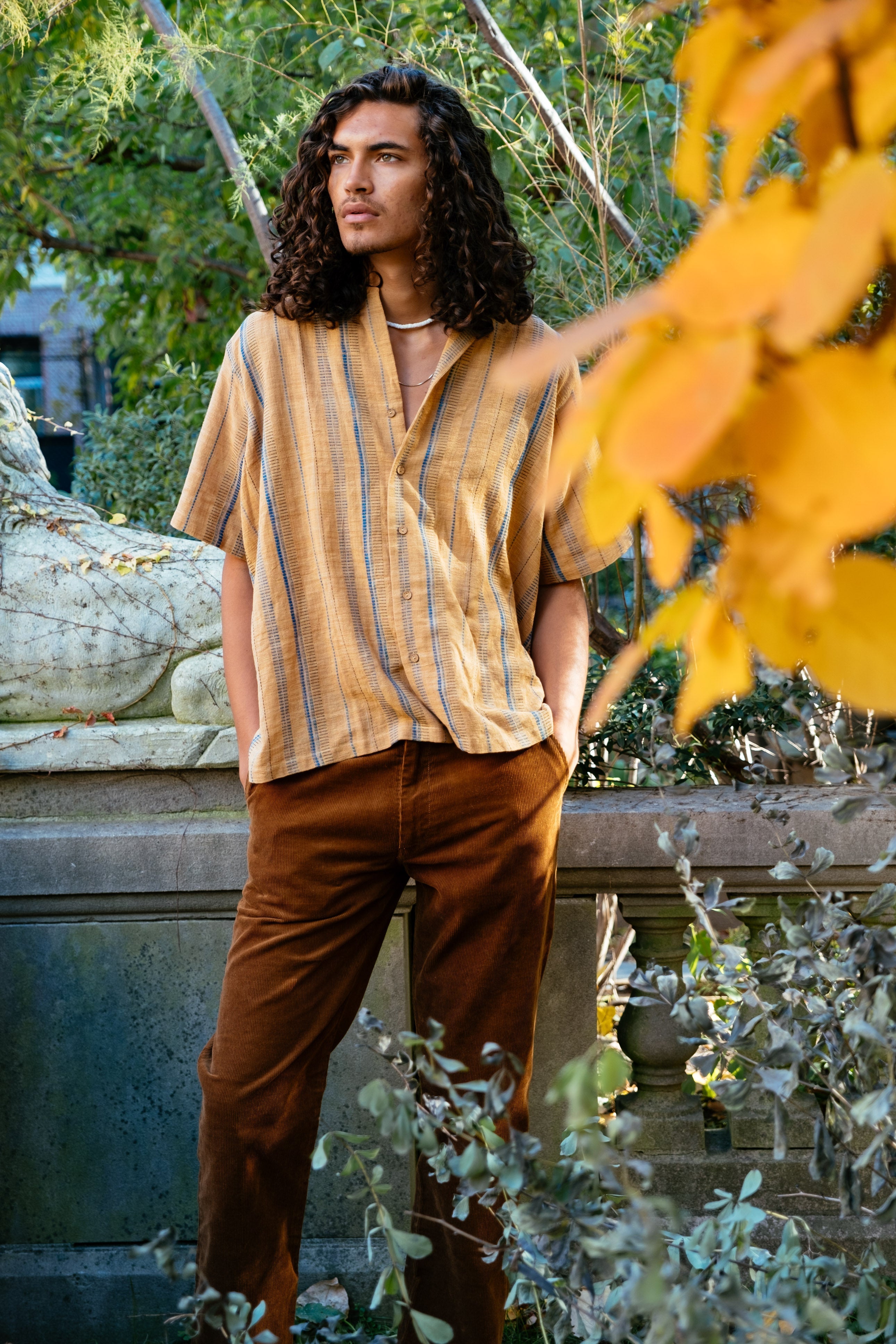 Organic brown boxy shirt