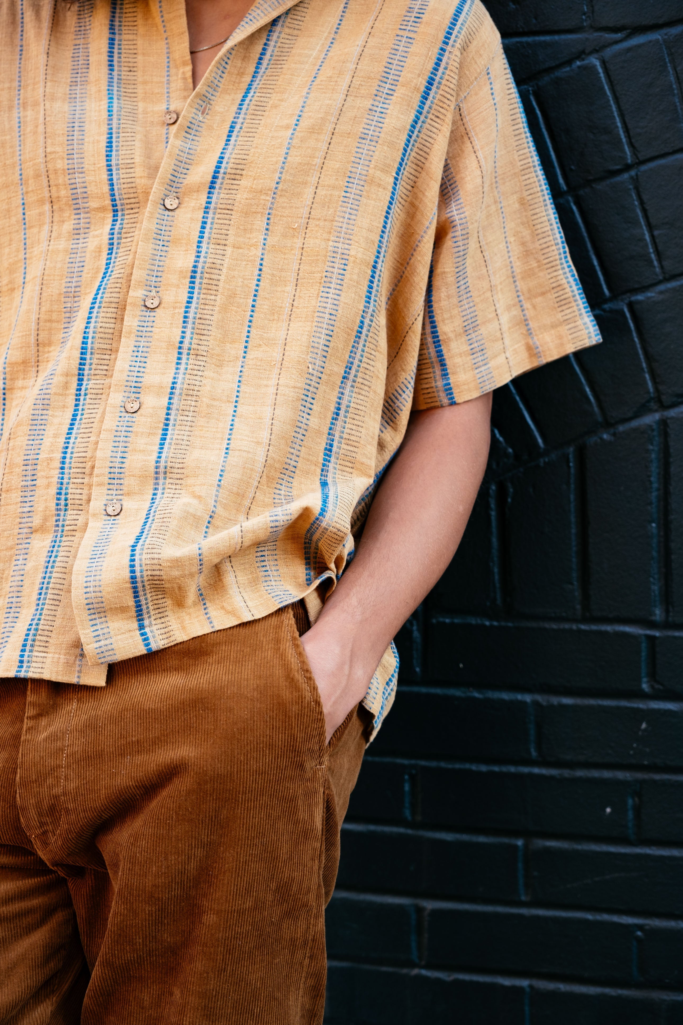 Organic brown boxy shirt