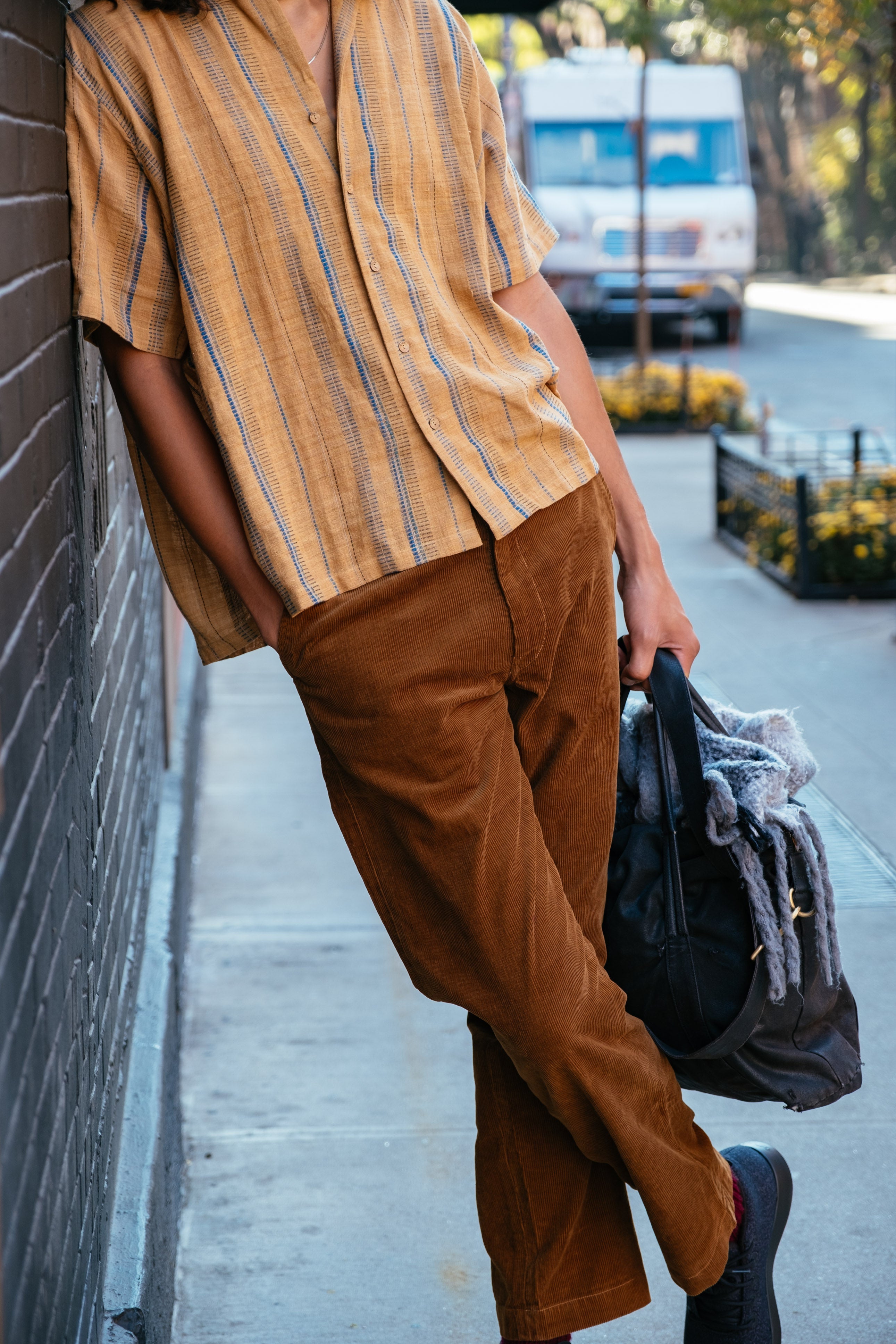 Organic brown boxy shirt