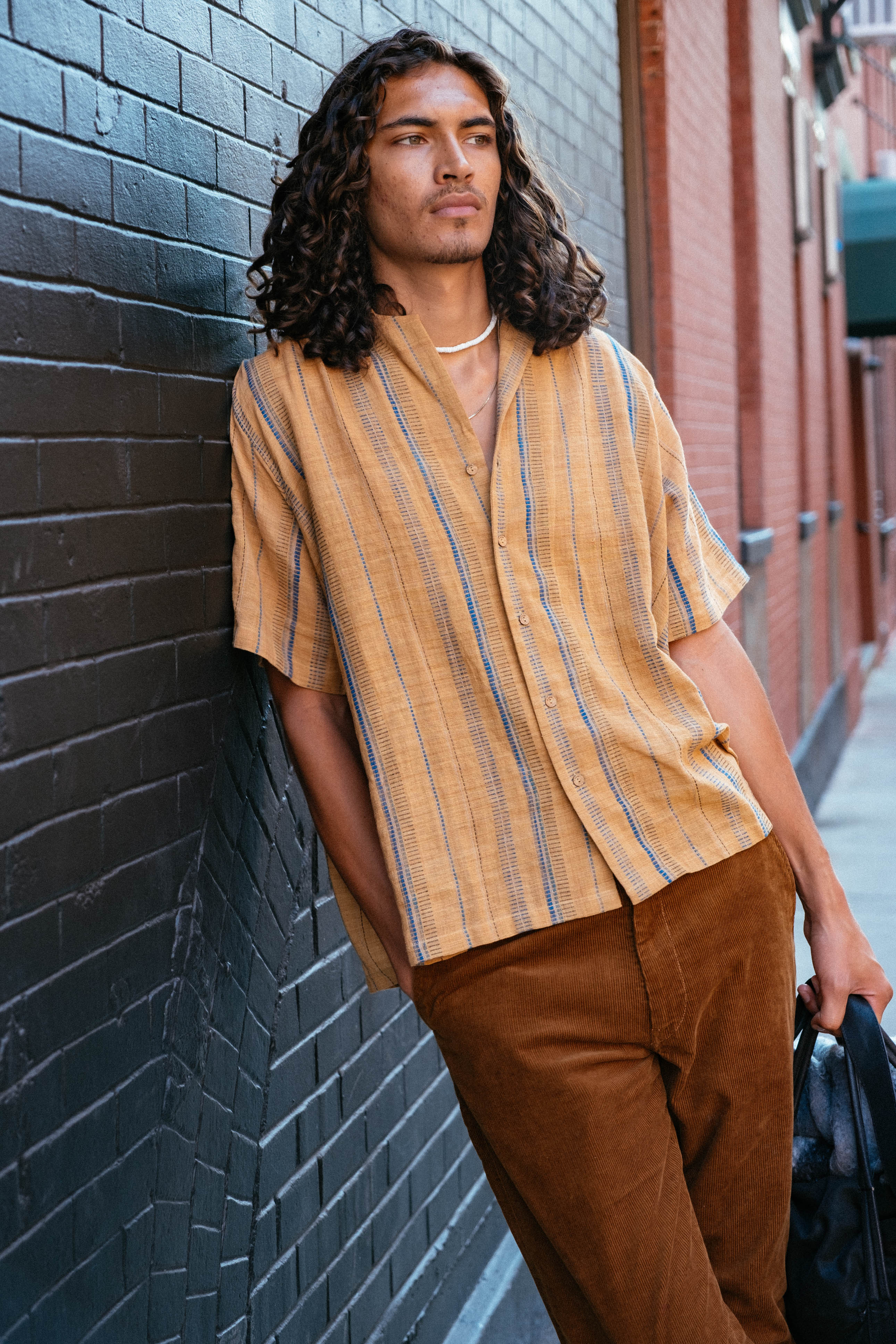 Organic brown boxy shirt