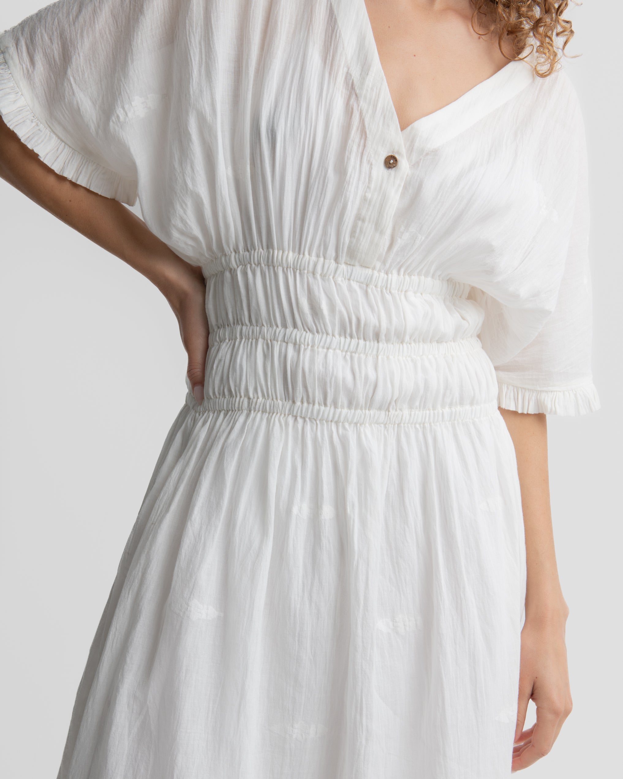 Pure white midi dress