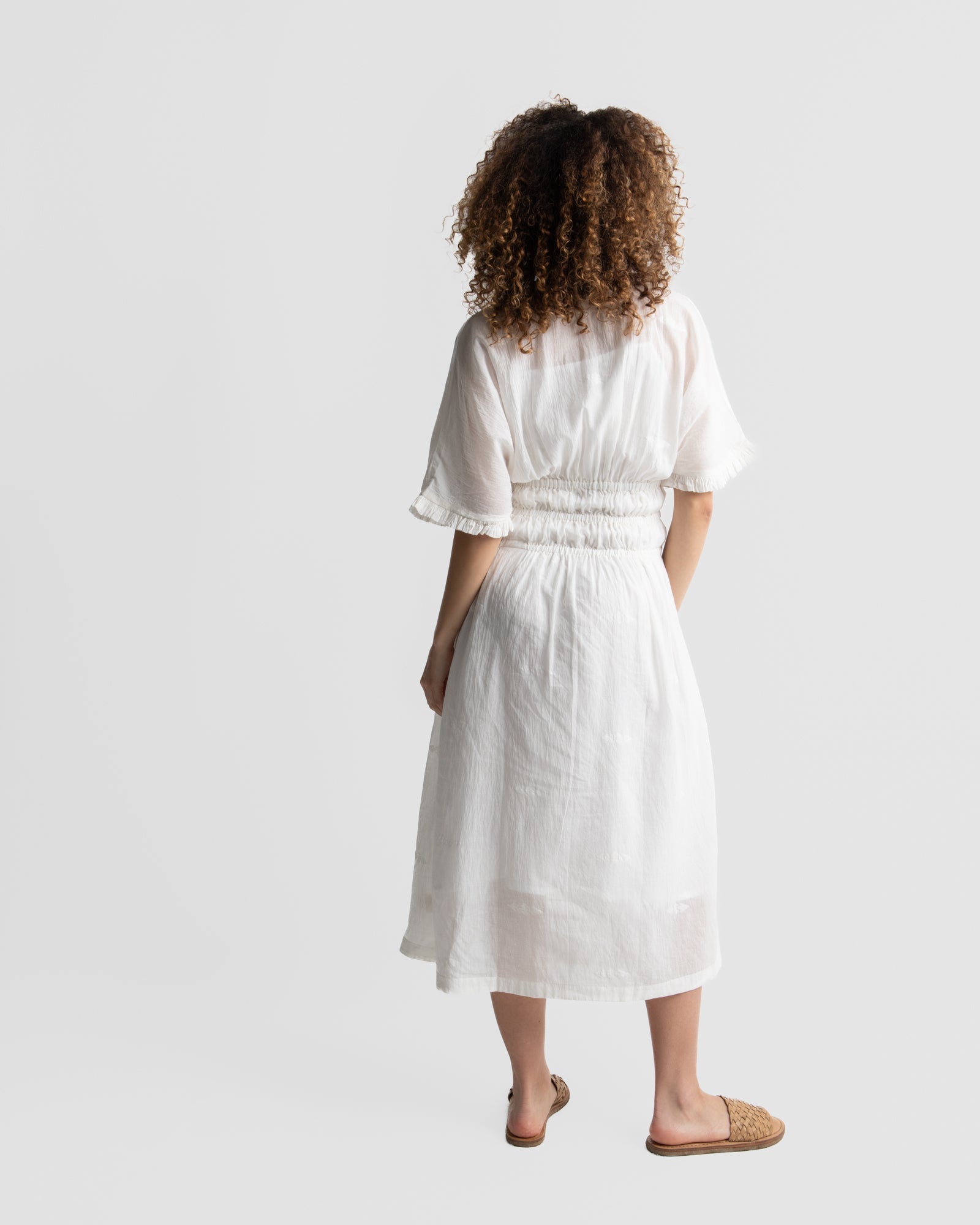 Pure white midi dress