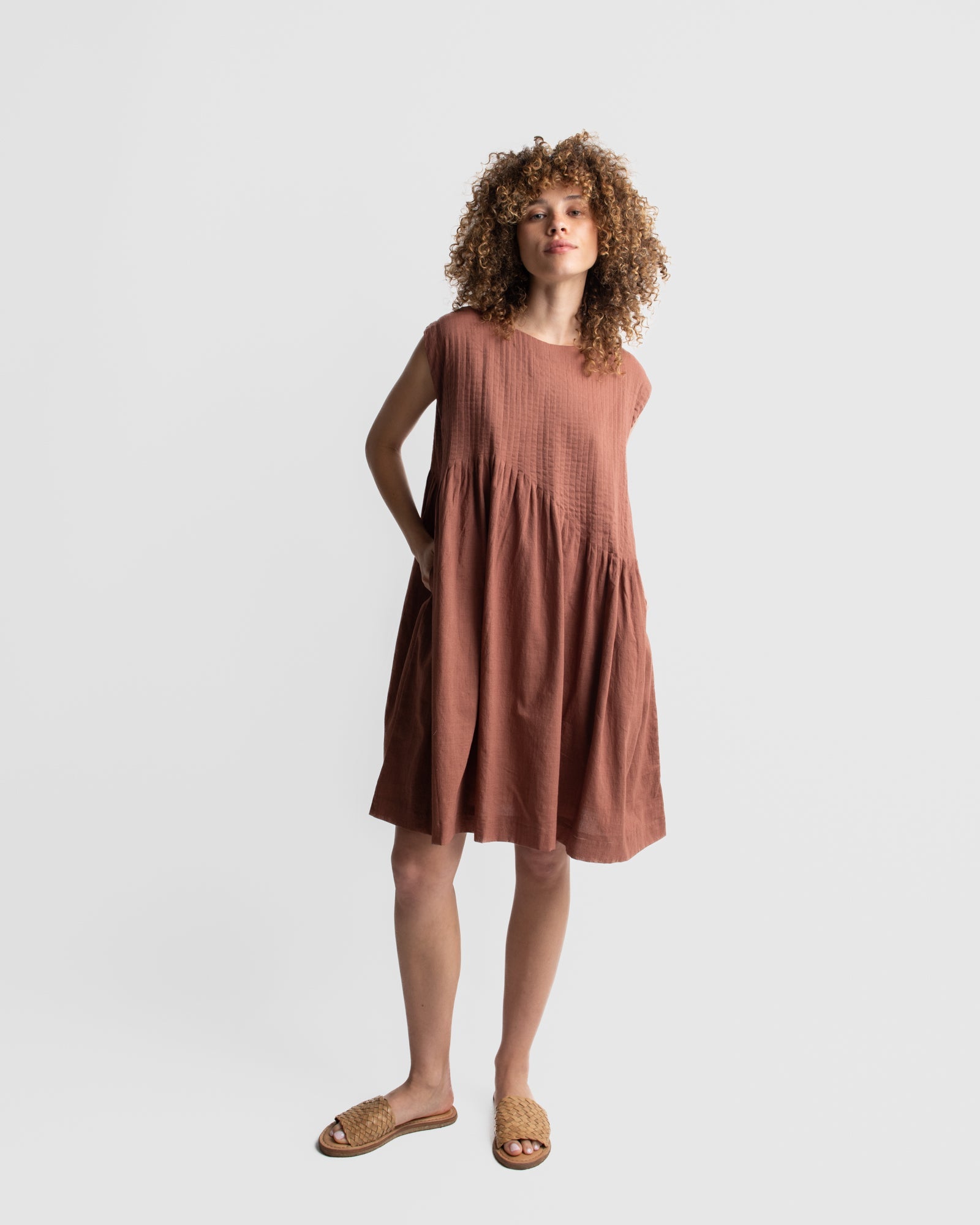 Short chestnut Brown Dress