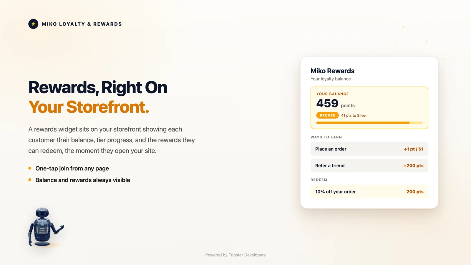 Miko Loyalty and Rewards, a storefront rewards widget that loads without slowing your store
