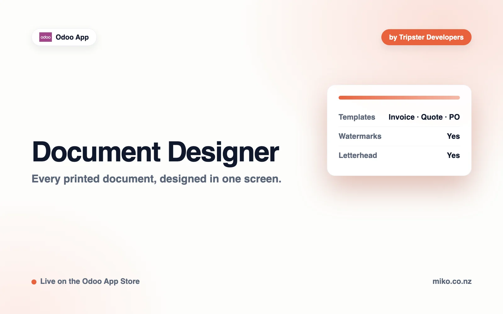 Document Designer for Odoo by Tripster Developers