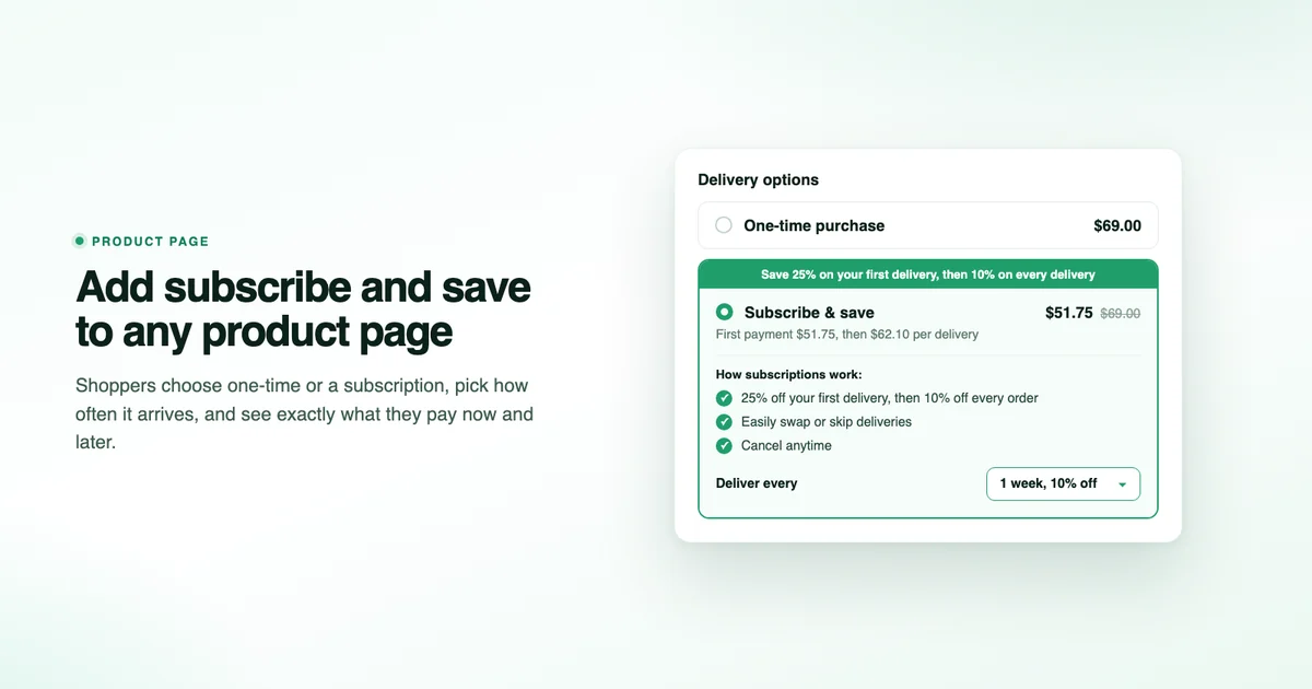 Miko Subscribe and Save subscription options rendered on a Shopify product page