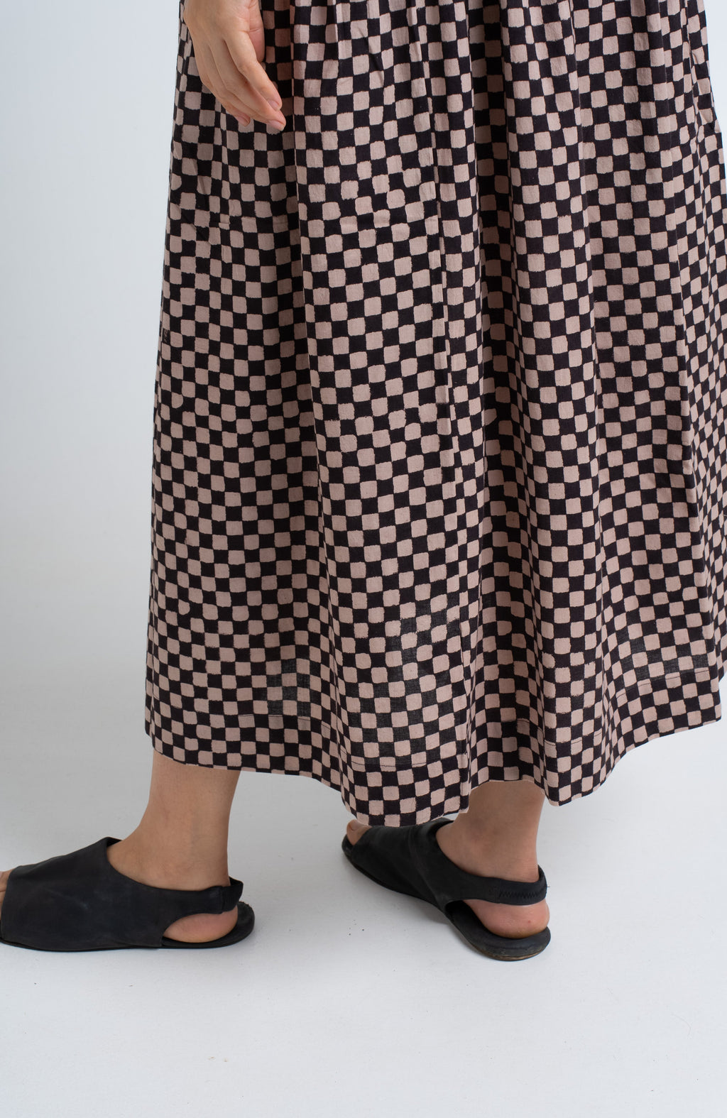 Block Printed Checkered Skirt