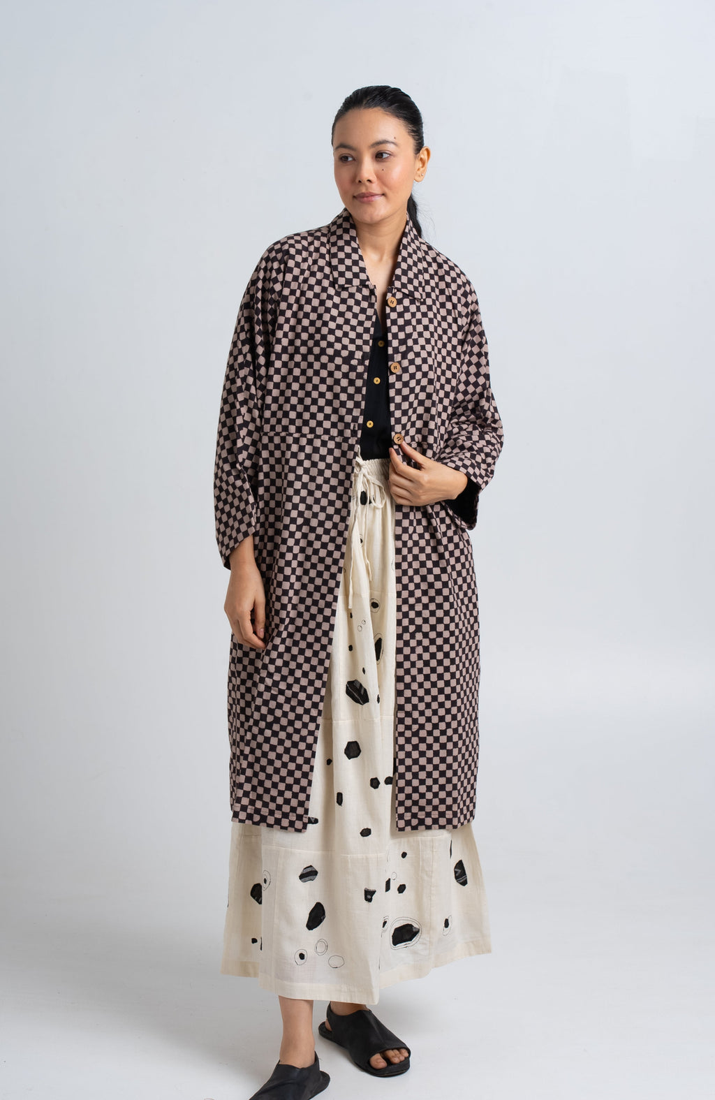 Lightweight Checkered Duster jacket