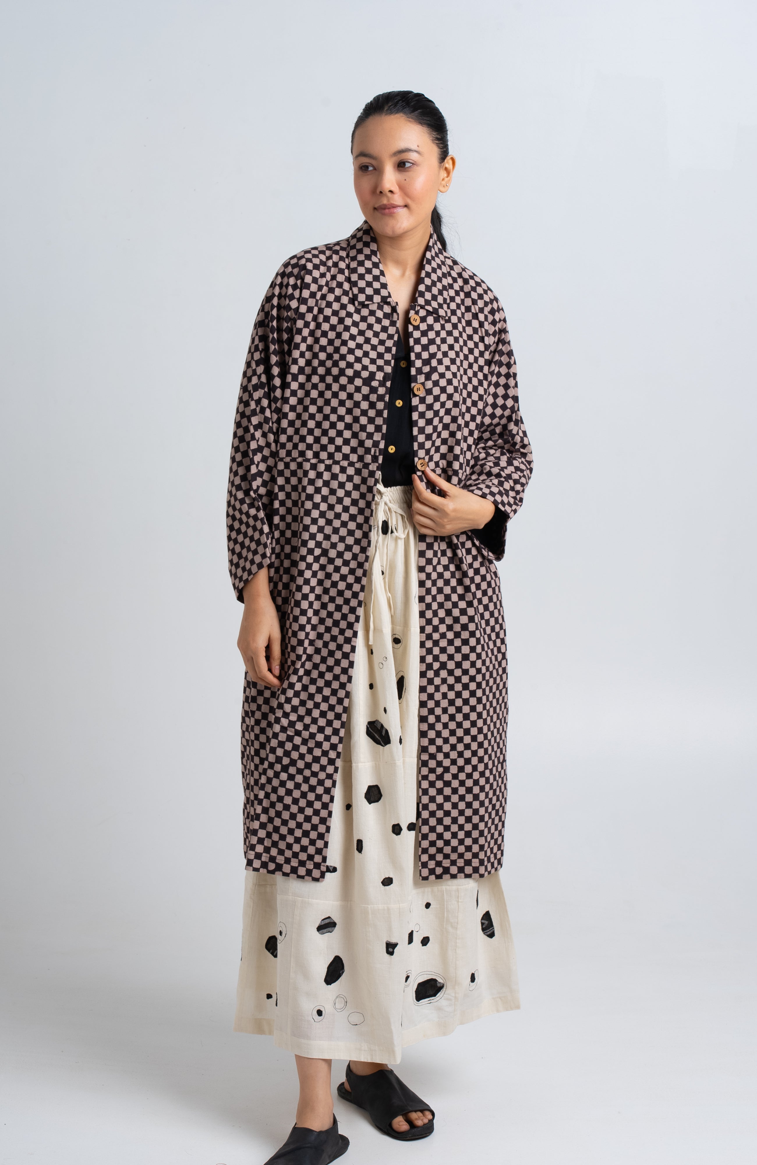 Lightweight Checkered Duster jacket