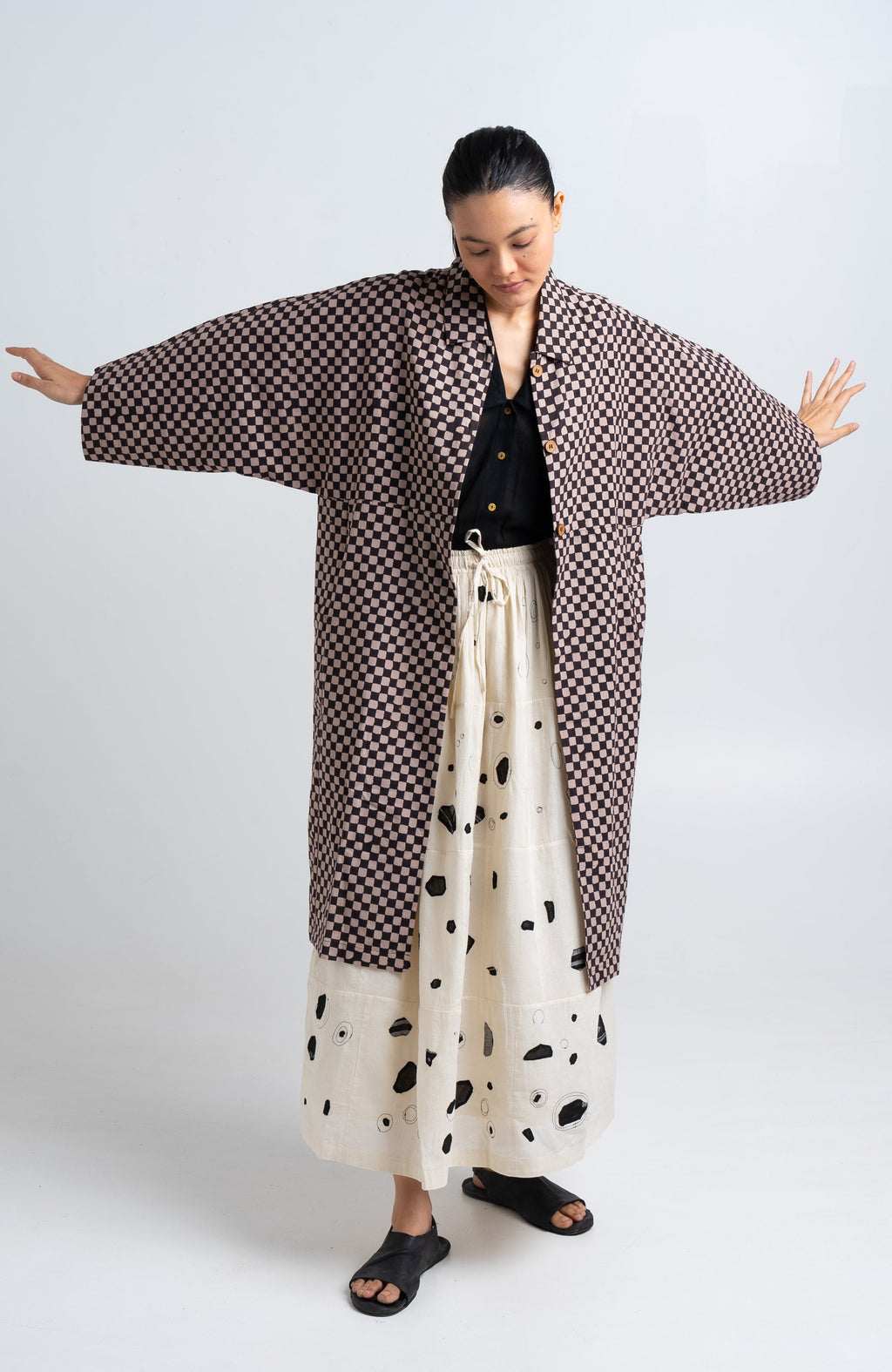 Lightweight Checkered Duster jacket