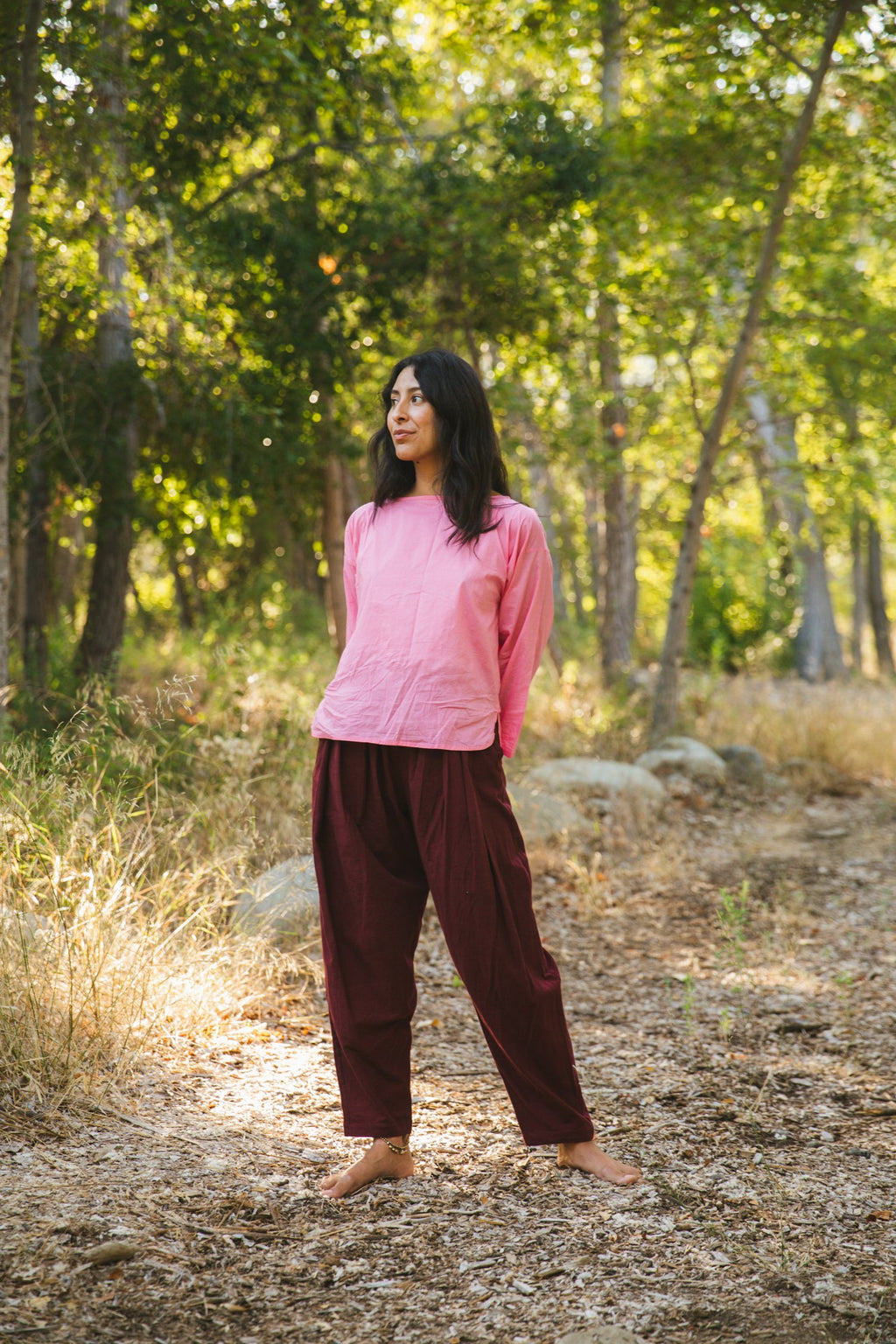 Berry Pleated Pants
