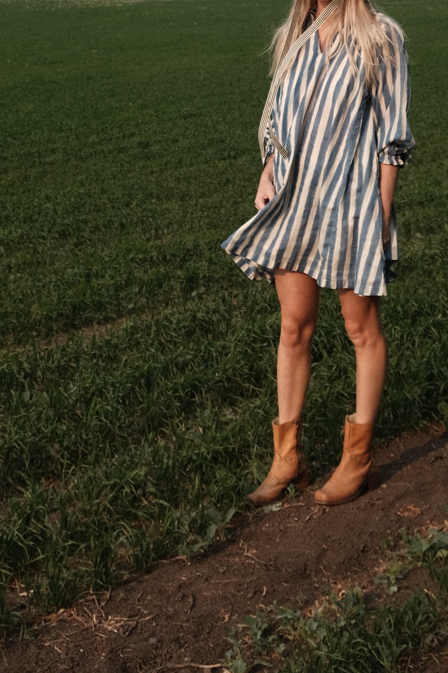 Blue Lined Get-Away Dress