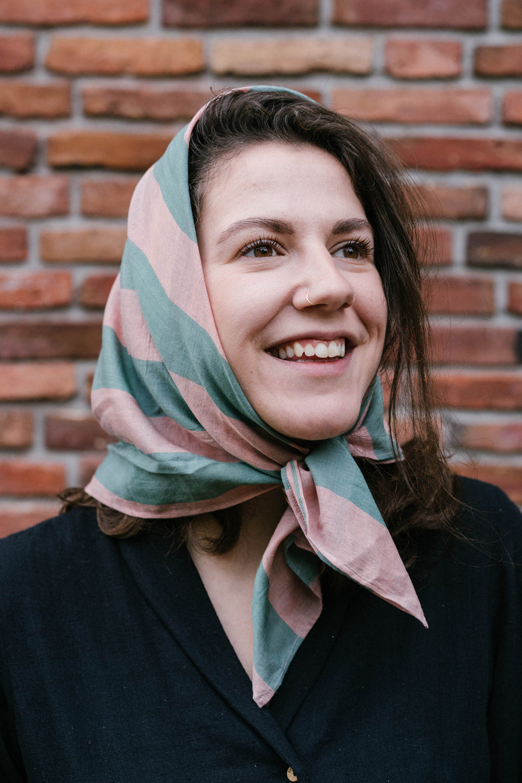 Candy striped cotton bandana, sustainable women's clothing, sustainable women's fashion, organic clothing, organic cotton ladies clothing, cotton com clothing, cotton dress clothes, organic women's clothing, women's cotton clothing brands, minimal clothing brands, minimalist clothing shop