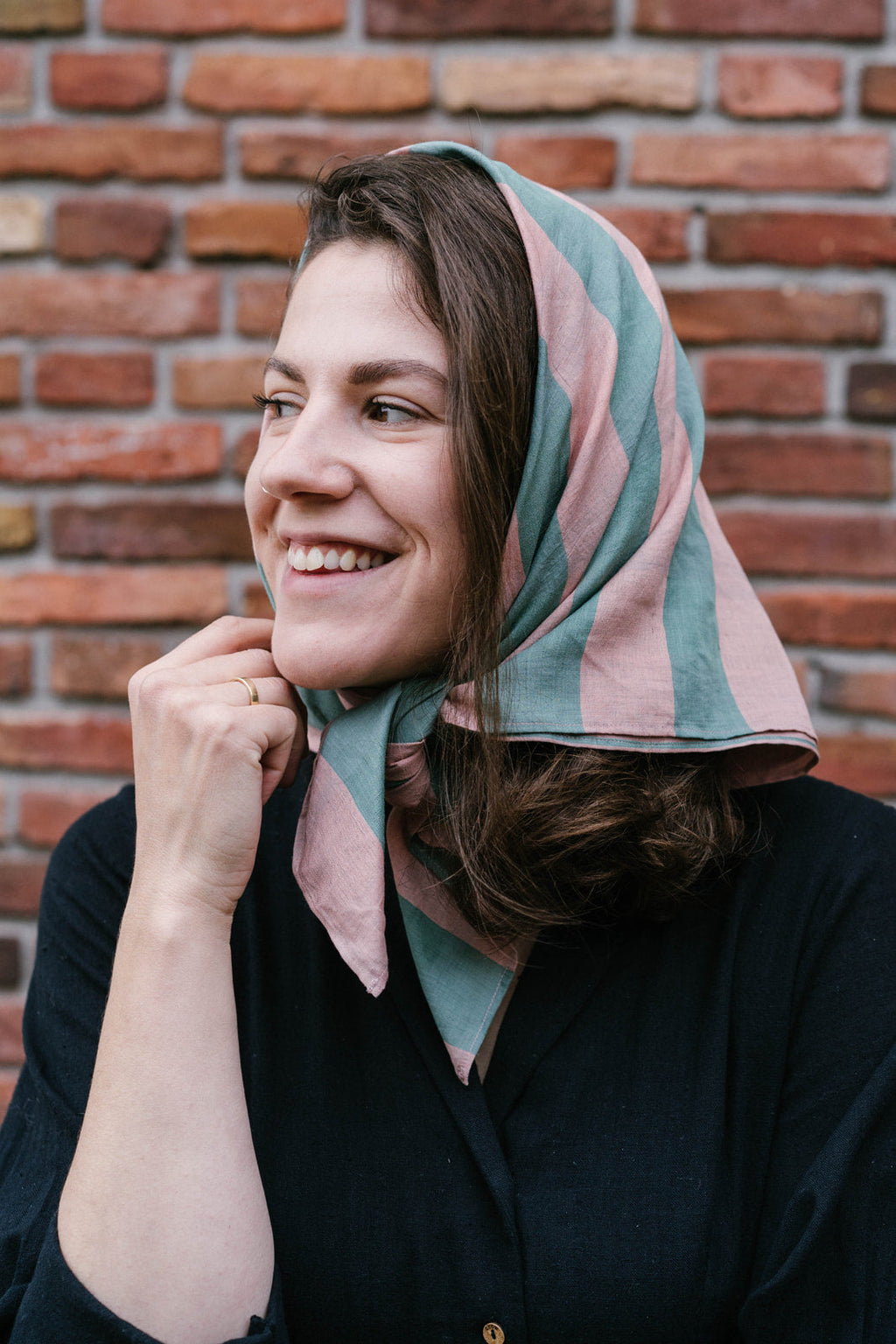 Candy striped cotton bandana, sustainable women's clothing, sustainable women's fashion, organic clothing, organic cotton ladies clothing, cotton com clothing, cotton dress clothes, organic women's clothing, women's cotton clothing brands, minimal clothing brands, minimalist clothing shop