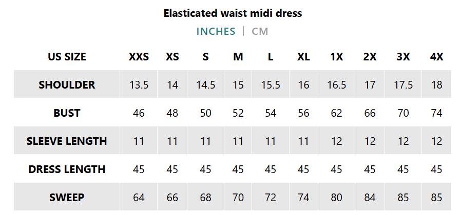 Elasticated waist midi dress