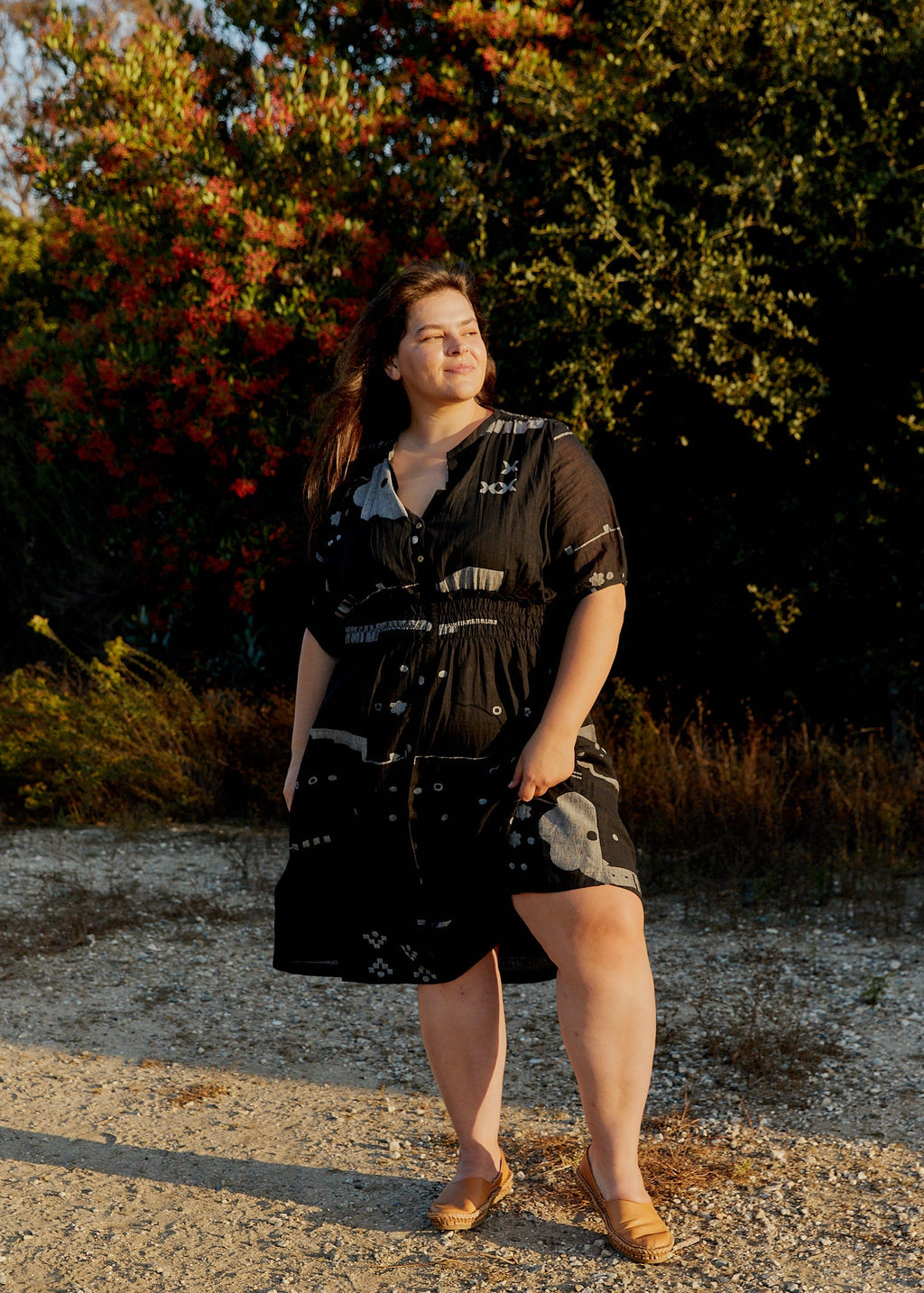 Elasticated waist Extended midi dress