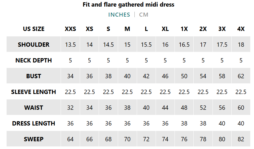 Fit and flare gathered dress