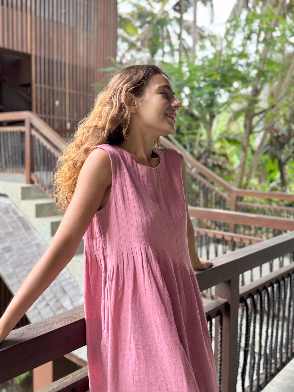 Rose Pleated Minimal Dress