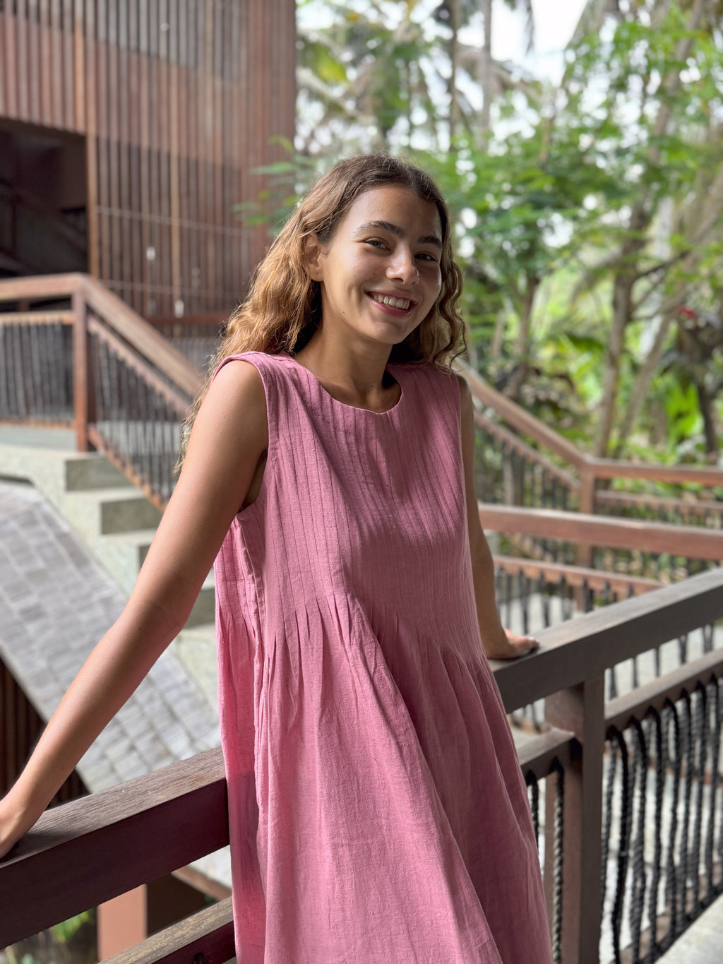 Rose Pleated Minimal Dress