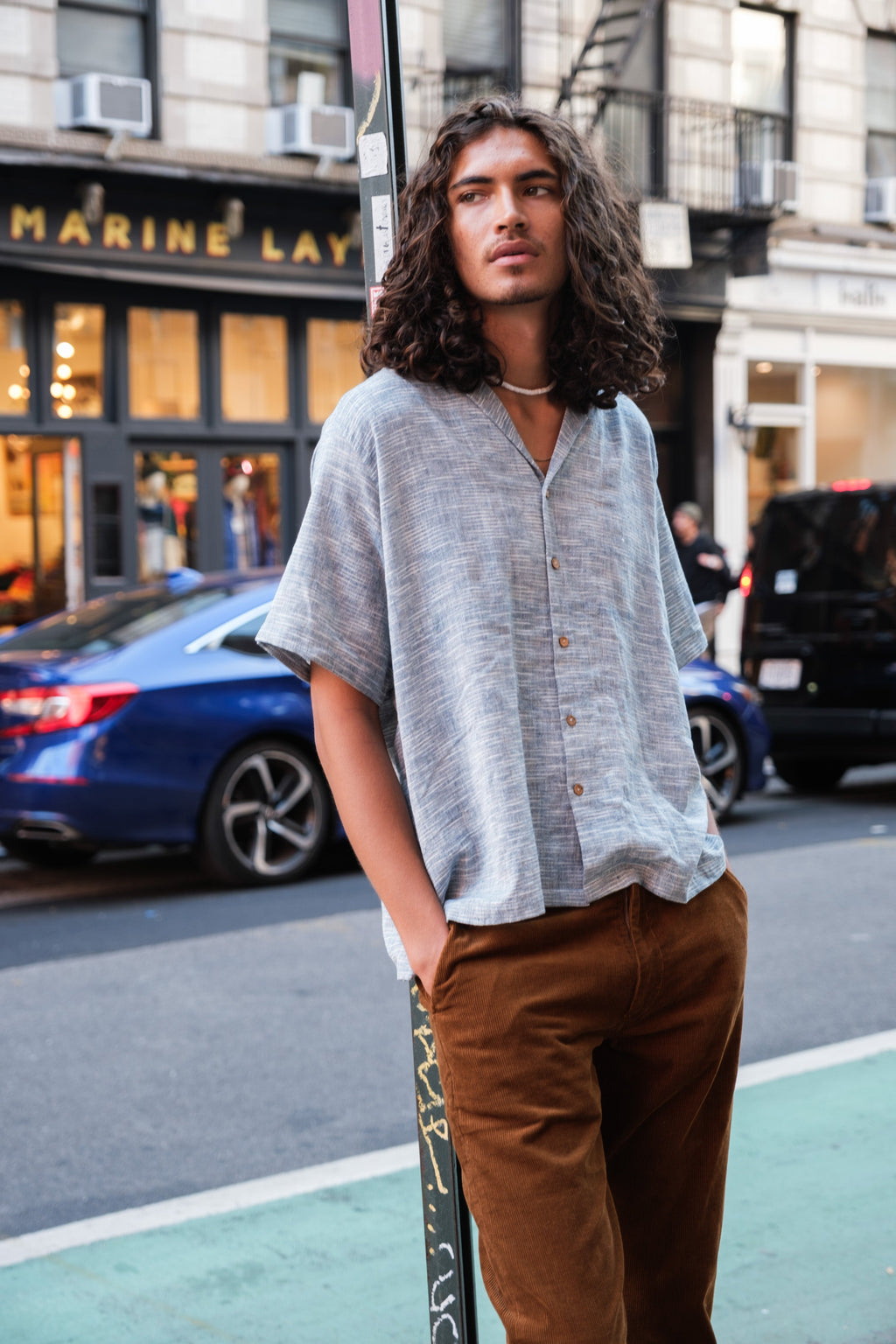 Indigo boxy shirt