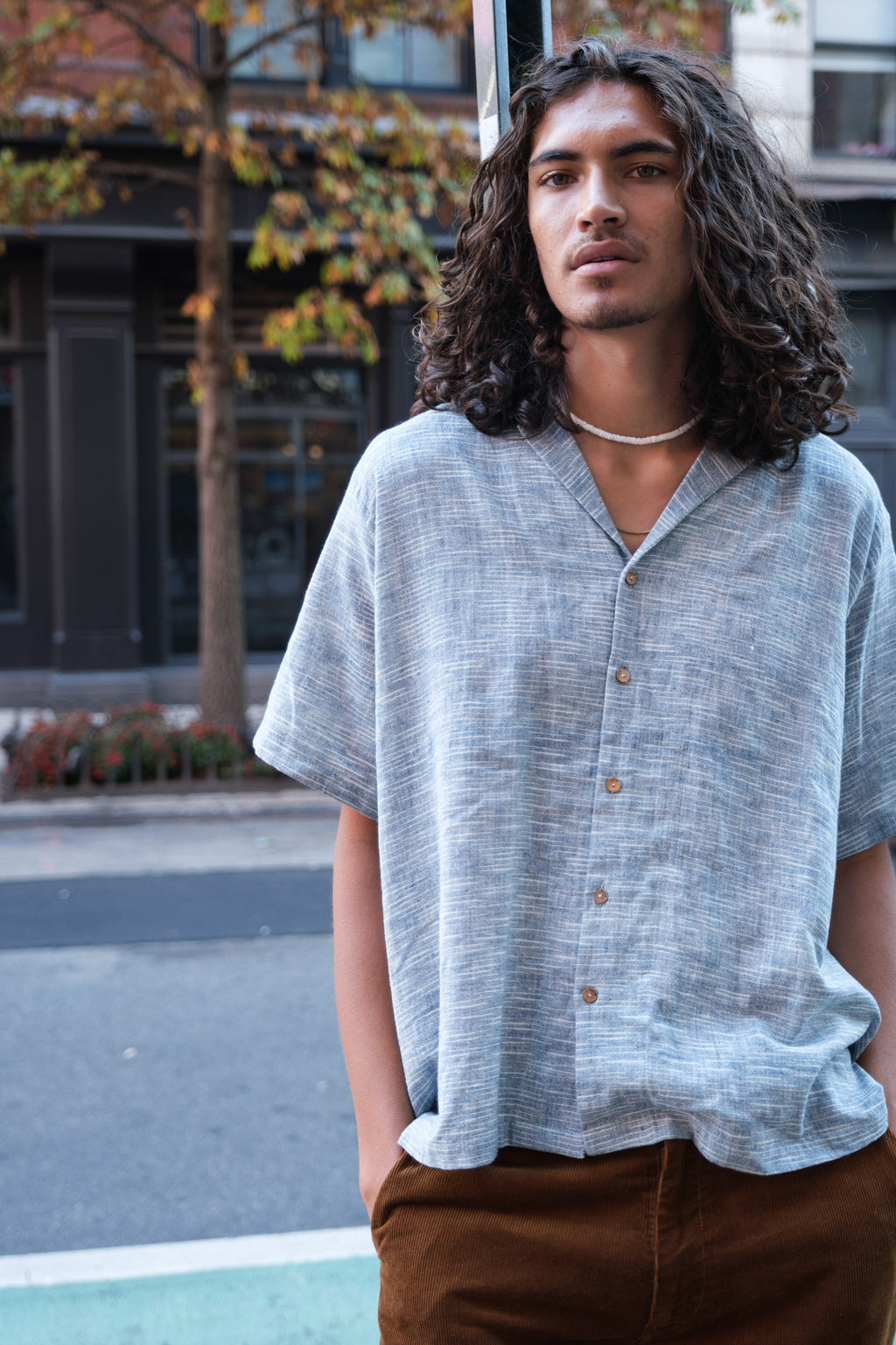 Indigo boxy shirt