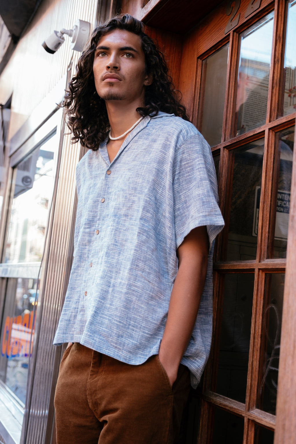 Indigo boxy shirt
