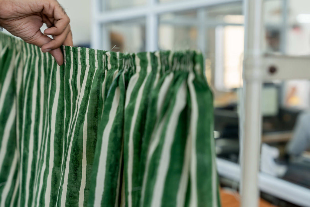 Hudson Green Striped Skirt