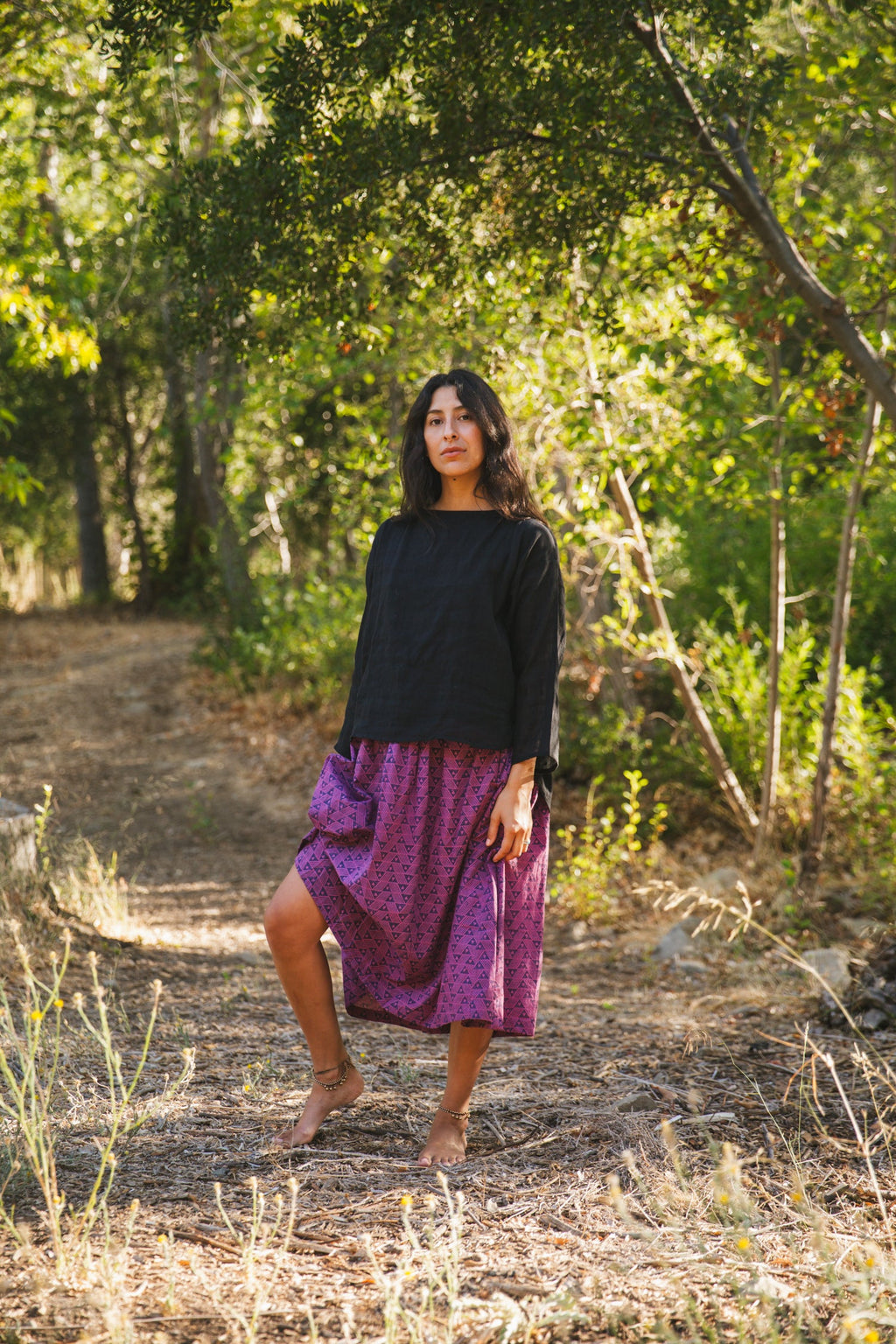 Magenta Sash Skirt